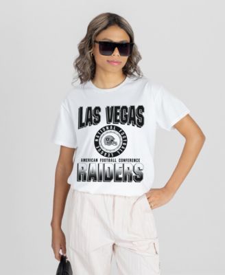 Women's White Las Vegas Raiders Oversized All-Time Classic Flowy T-Shirt