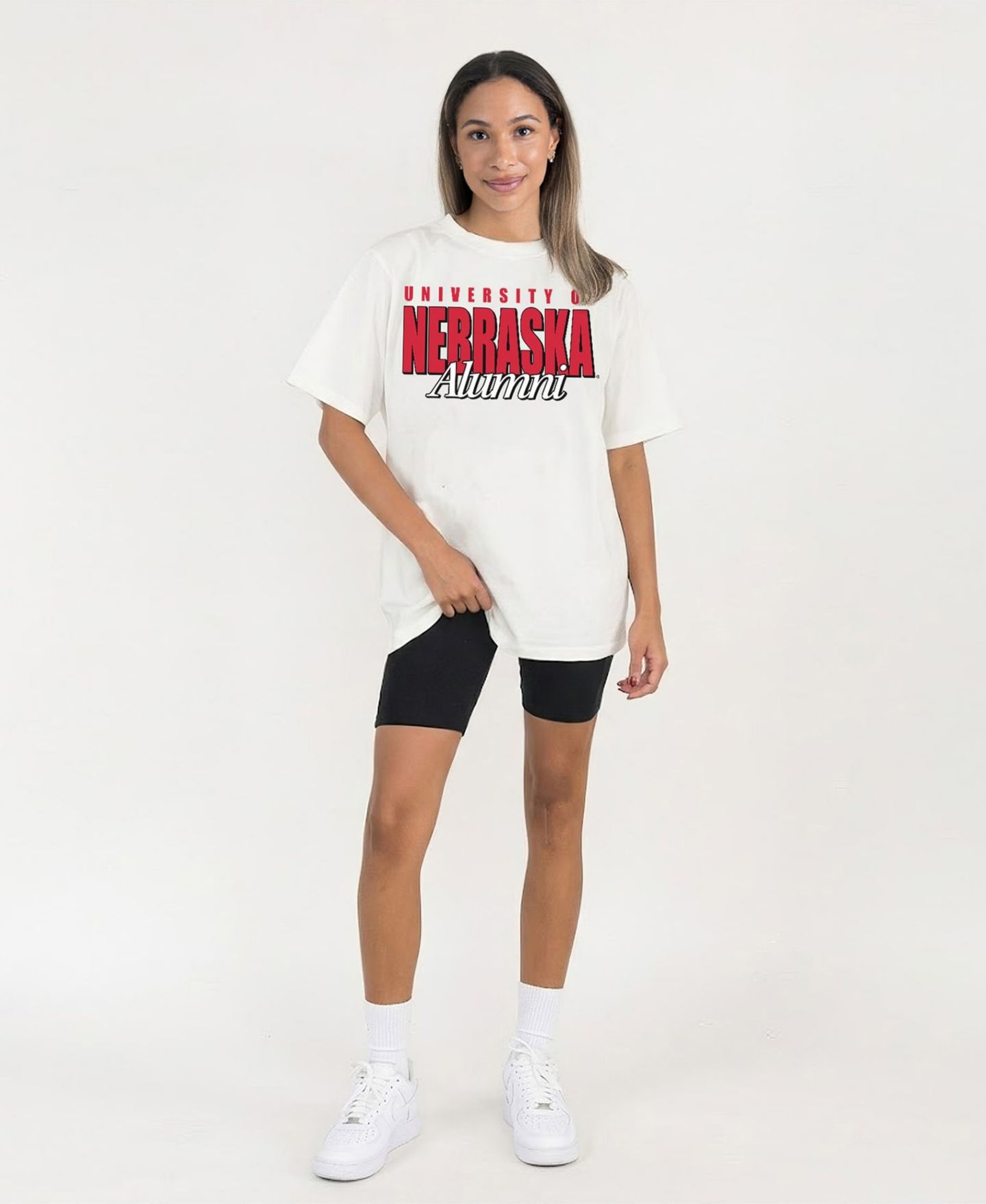 Женская футболка Gameday Couture Cream Nebraska Huskers Alumni Era Oversized — фото 3