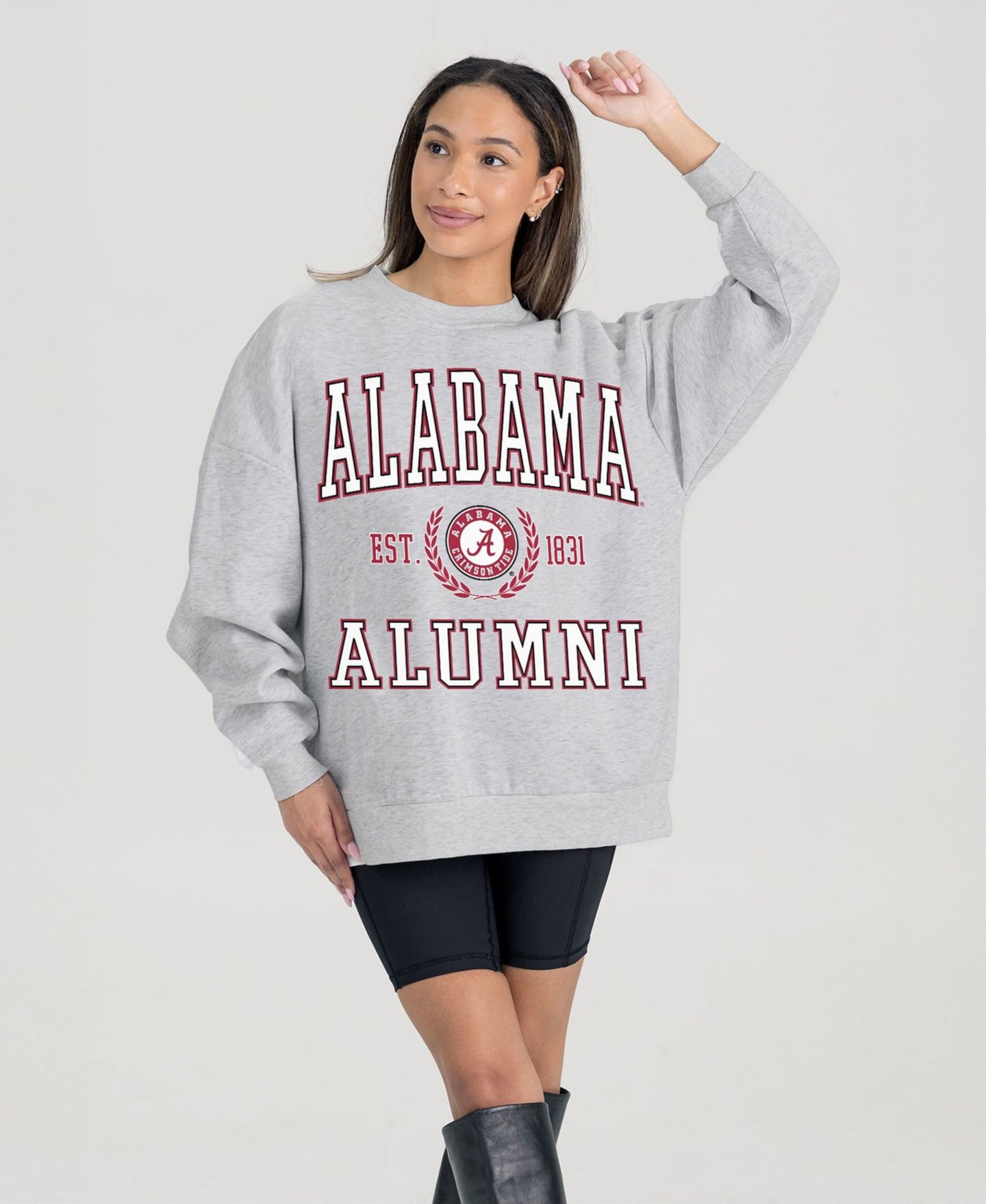 Женская толстовка Gameday Couture Ash Alabama Crimson Tide Degree Unlocked Oversized Premium Fleece — фото 1