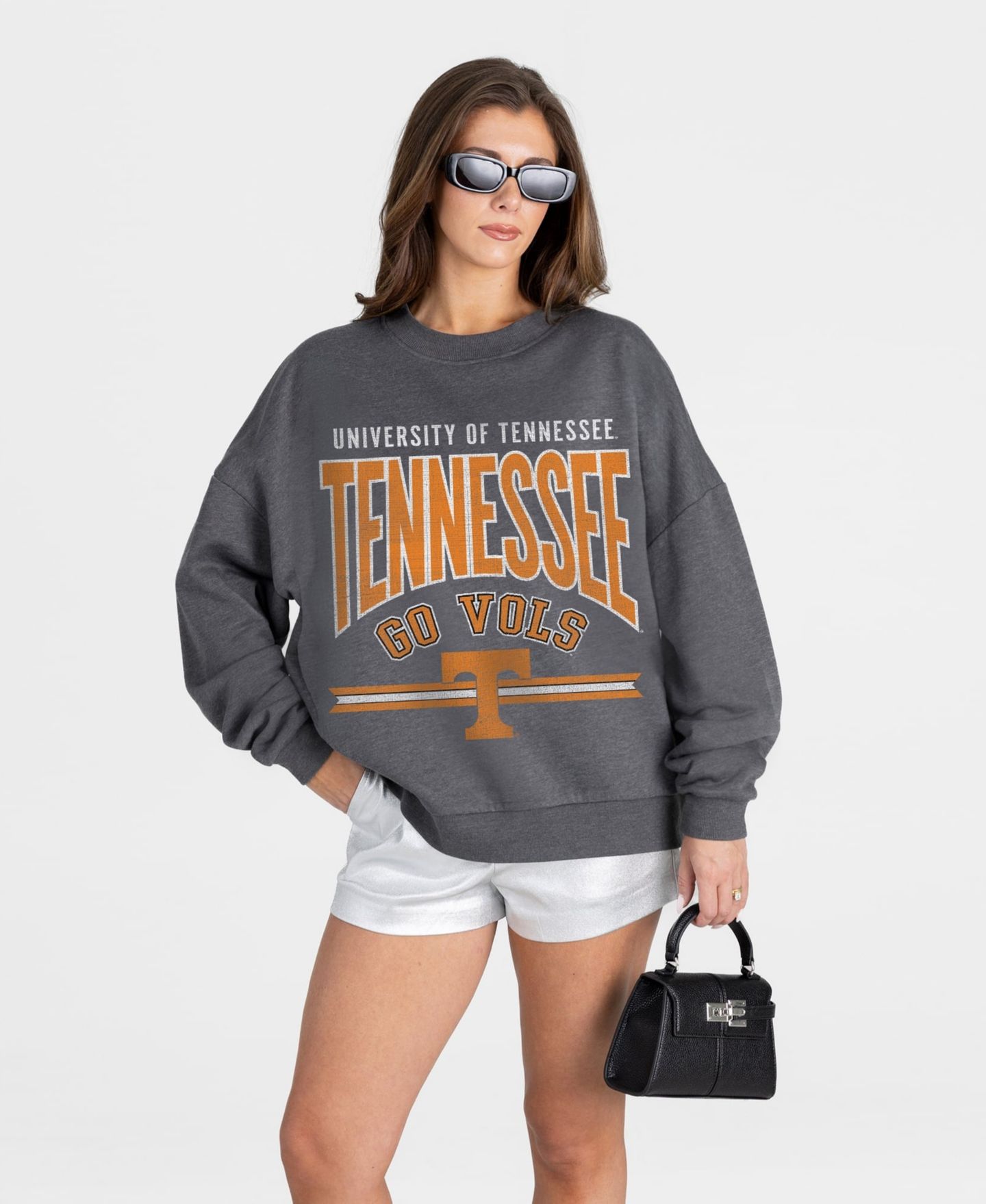 Женская толстовка Gameday Couture Charcoal Tennessee Volunteers Kickoff Classic Oversized Premium Drop Shoulder — фото 1