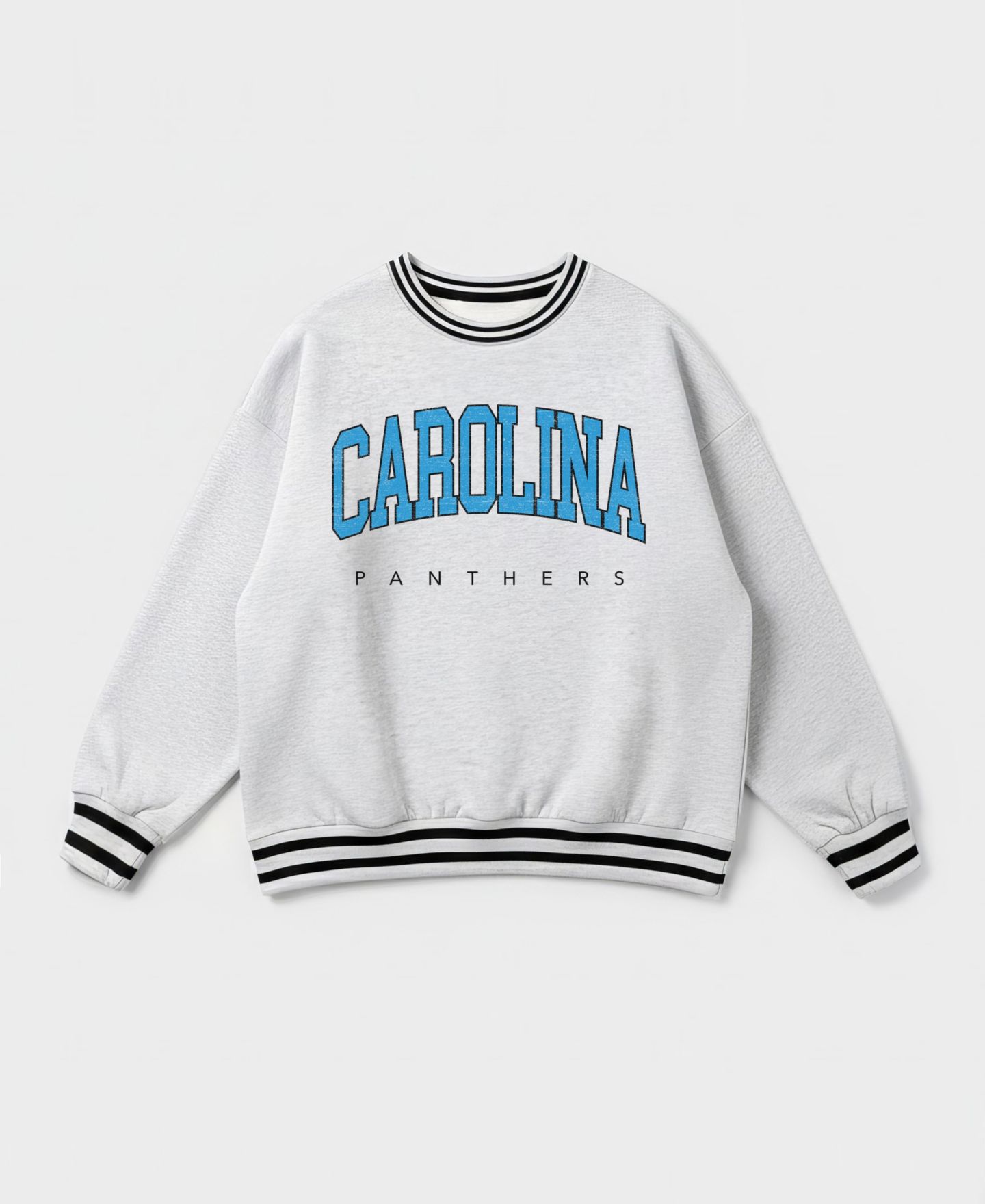 Женская толстовка Gameday Couture Ash Carolina Panthers Oversized Easy Energy Ringer Stripe — фото 5