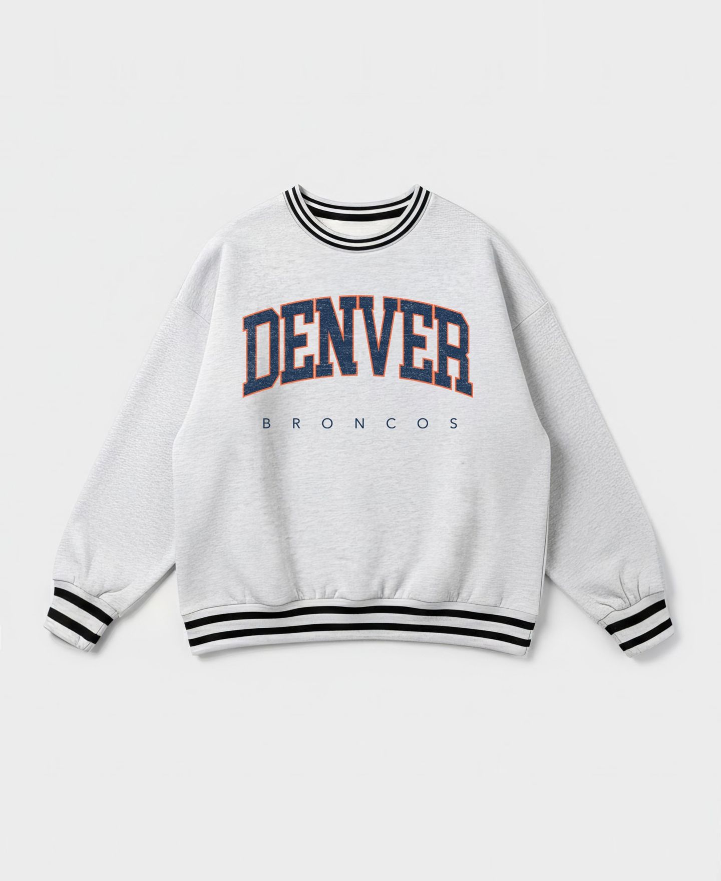 Женская толстовка Gameday Couture Ash Denver Broncos Oversized Easy Energy Ringer Stripe — фото 5