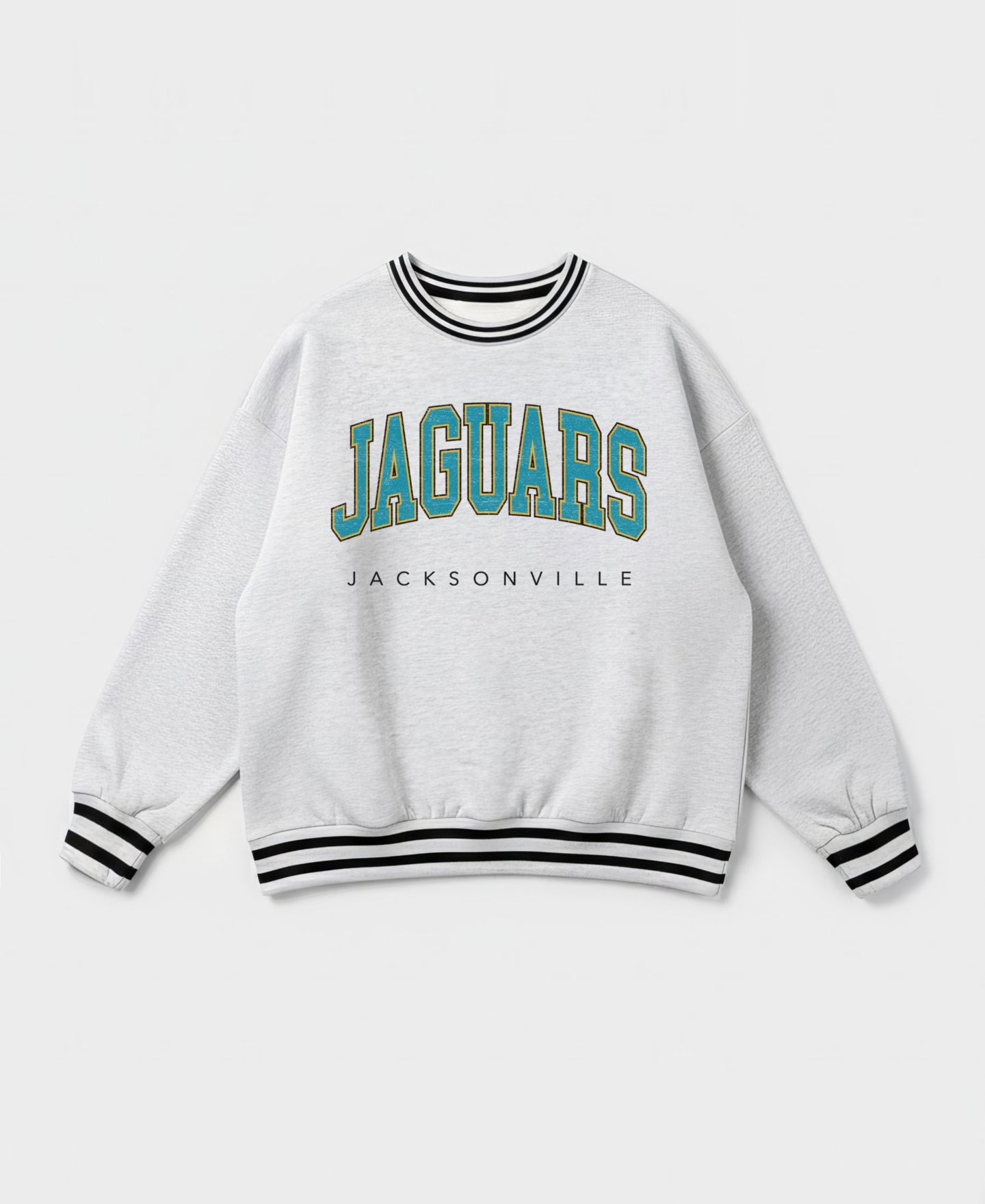 Женская толстовка Gameday Couture Ash Jacksonville Jaguars Oversized Easy Energy Ringer Stripe — фото 5
