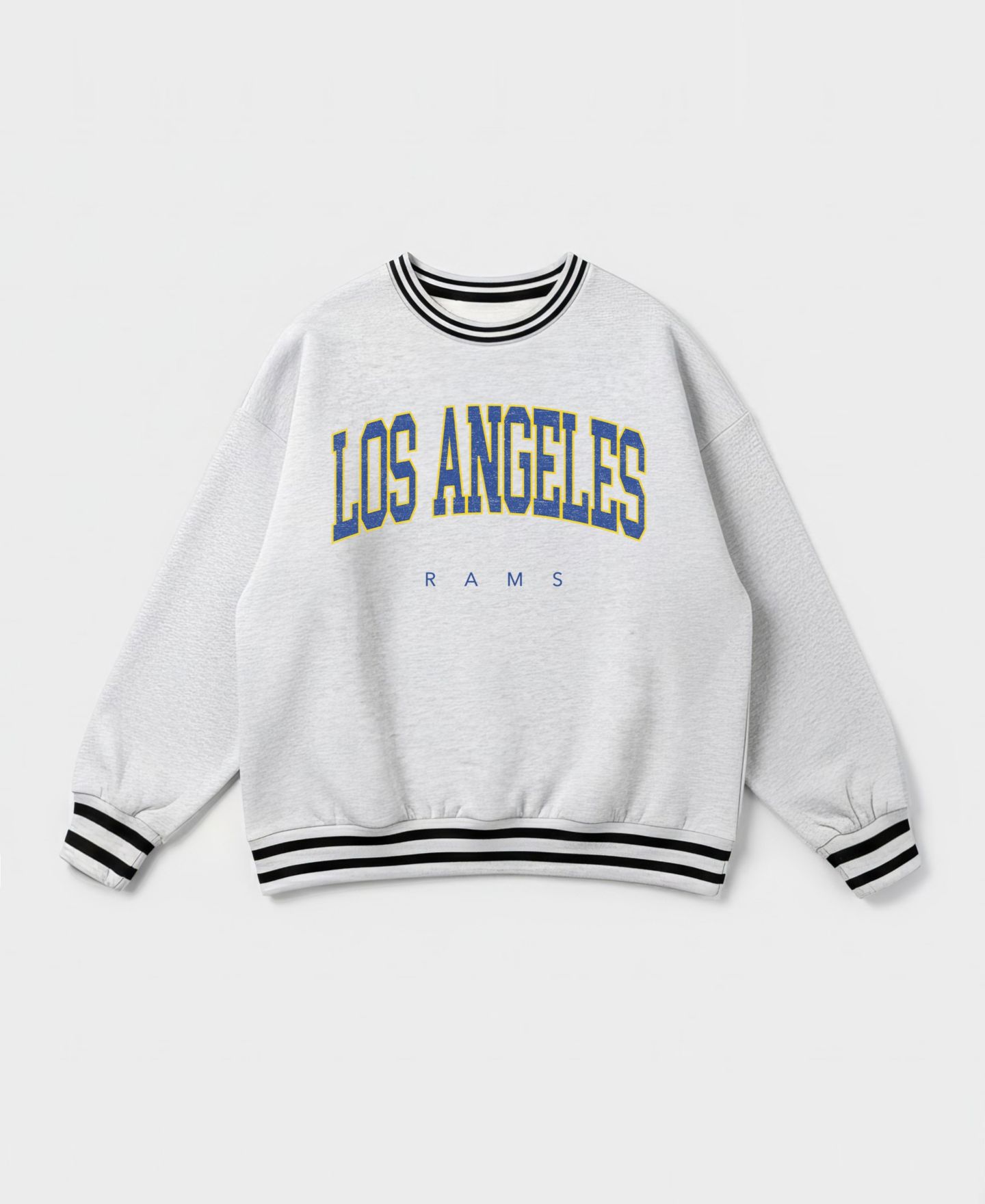 Женская толстовка Gameday Couture Ash Los Angeles Rams Oversized Easy Energy Ringer Stripe — фото 5