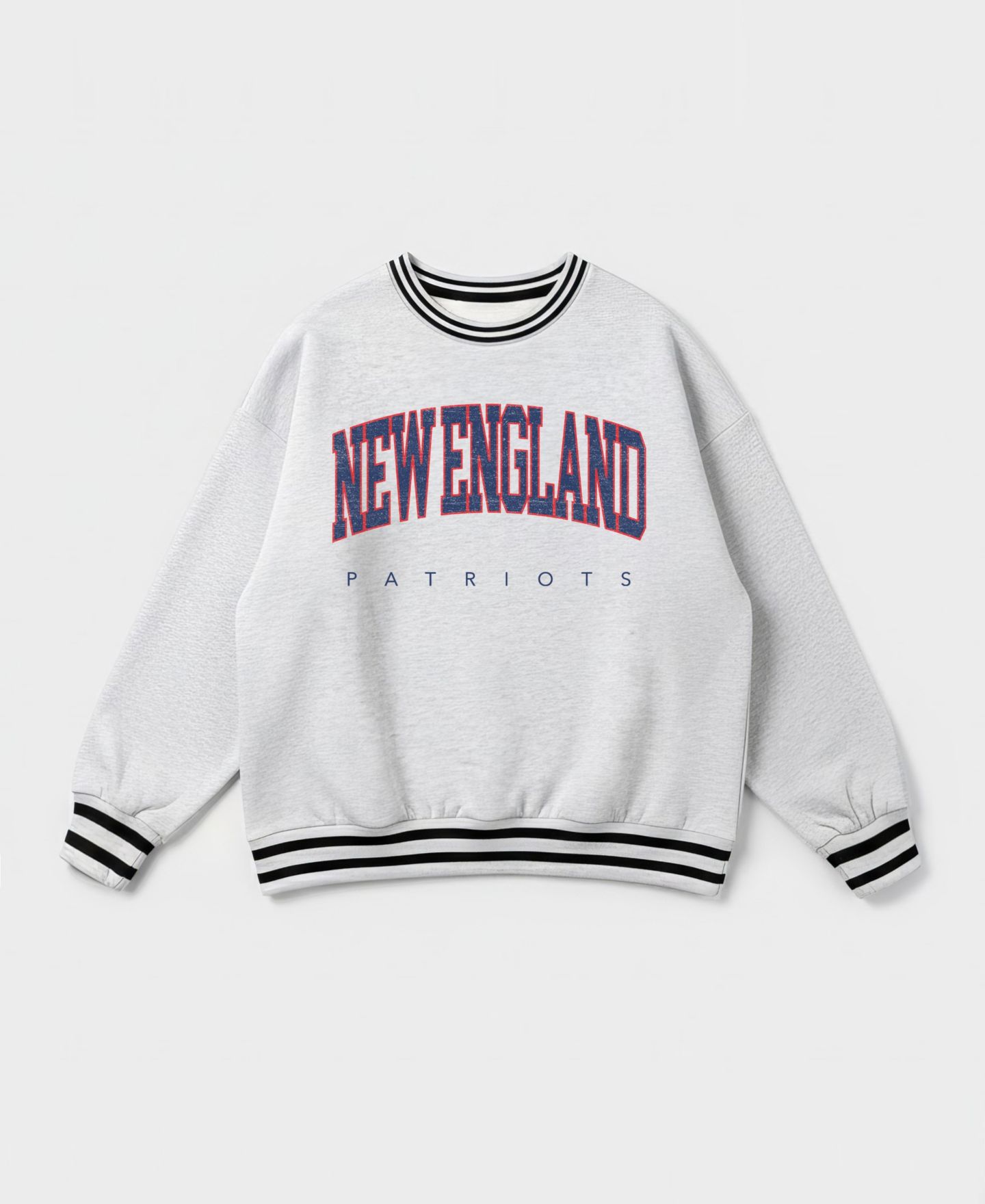 Женская толстовка Gameday Couture Ash New England Patriots Oversized Easy Energy Ringer Stripe — фото 5