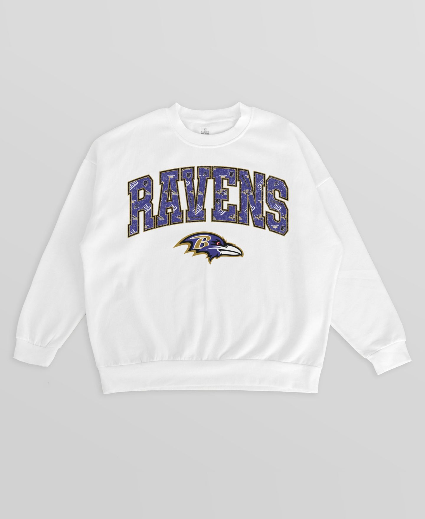 Женская толстовка Gameday Couture White Baltimore Ravens Sweet Play Oversized Premium Drop Shoulder — фото 5