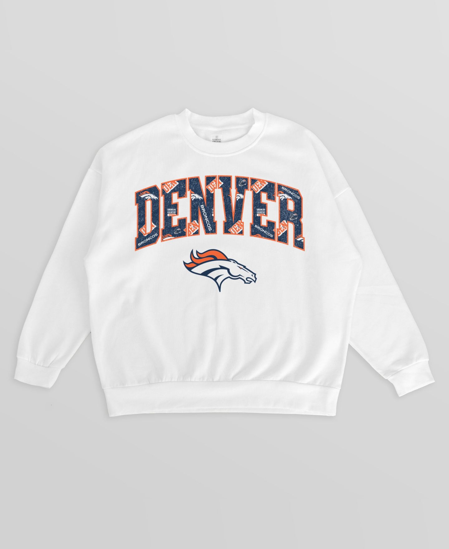 Женская толстовка Gameday Couture White Denver Broncos Sweet Play Oversized Premium Drop Shoulder — фото 4