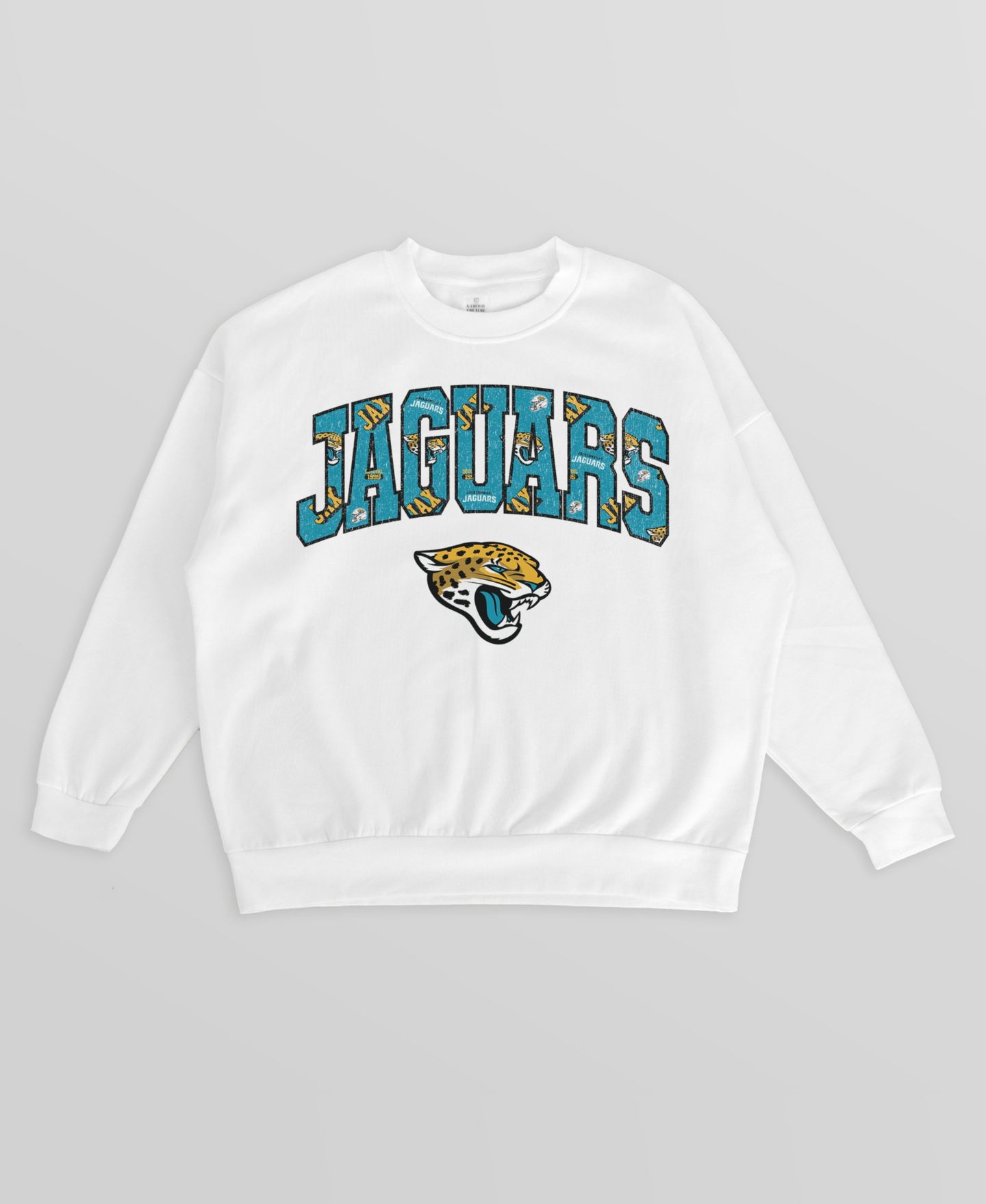 Женская толстовка Gameday Couture White Jacksonville Jaguars Sweet Play Oversized Premium Drop Shoulder — фото 5