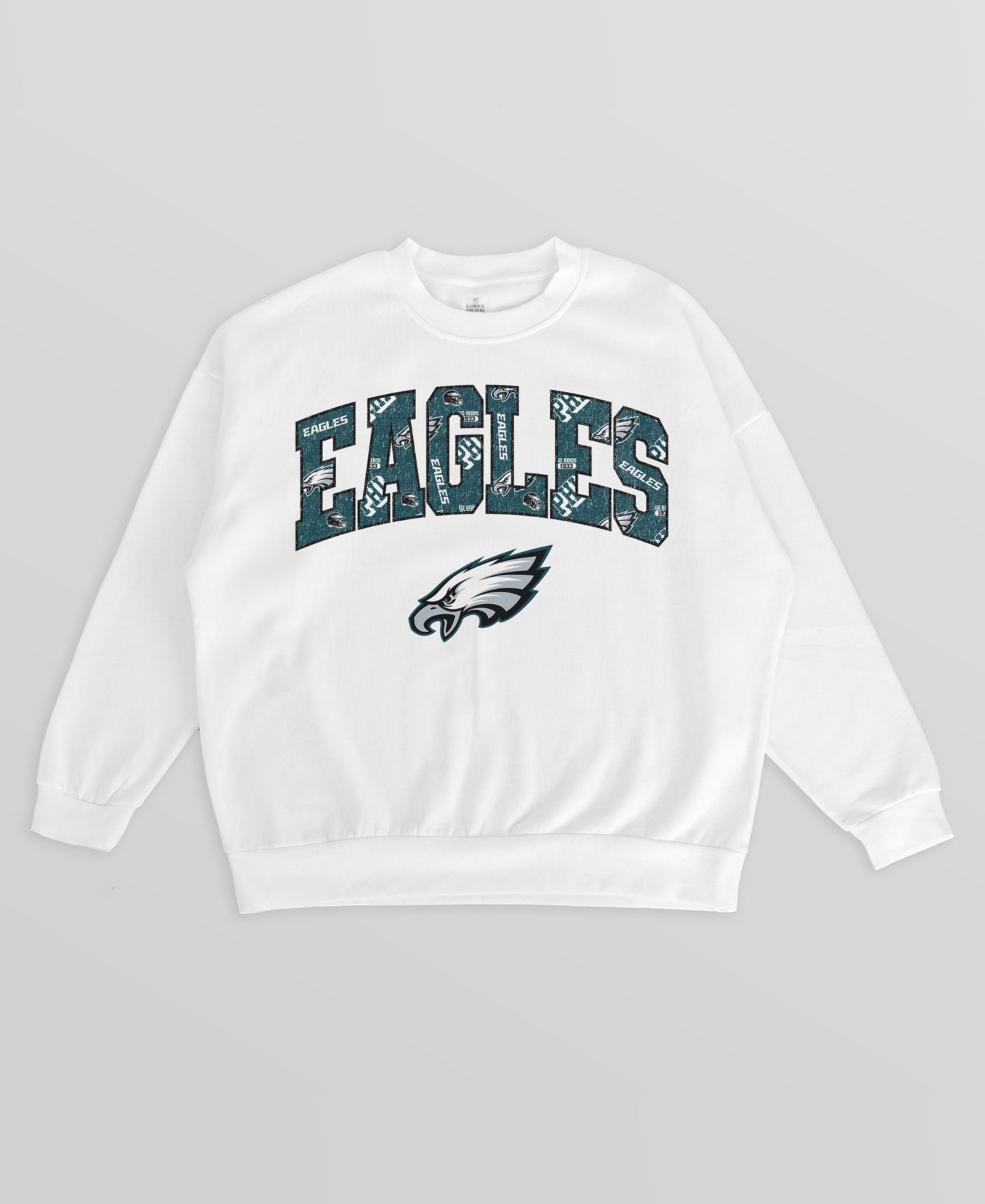 Женская толстовка Gameday Couture White Philadelphia Eagles Sweet Play Oversized Premium Drop Shoulder — фото 4