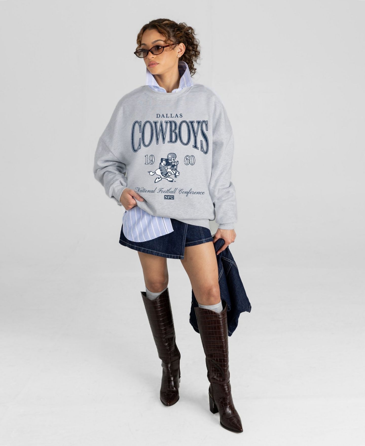 Женская толстовка Gameday Couture Ash Dallas Cowboys Instant Classic Oversized Premium Drop Shoulder — фото 5