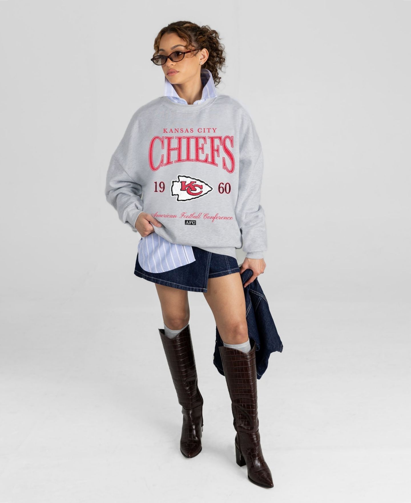 Женская толстовка Gameday Couture Ash Kansas City Chiefs Instant Classic Oversized Premium Drop Shoulder — фото 3