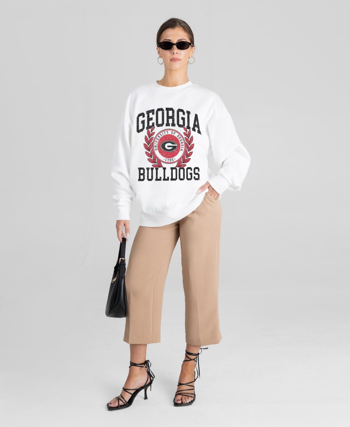 Женская толстовка Gameday Couture White Georgia Bulldogs Gold Standard Oversized Premium Drop Shoulder — фото 3