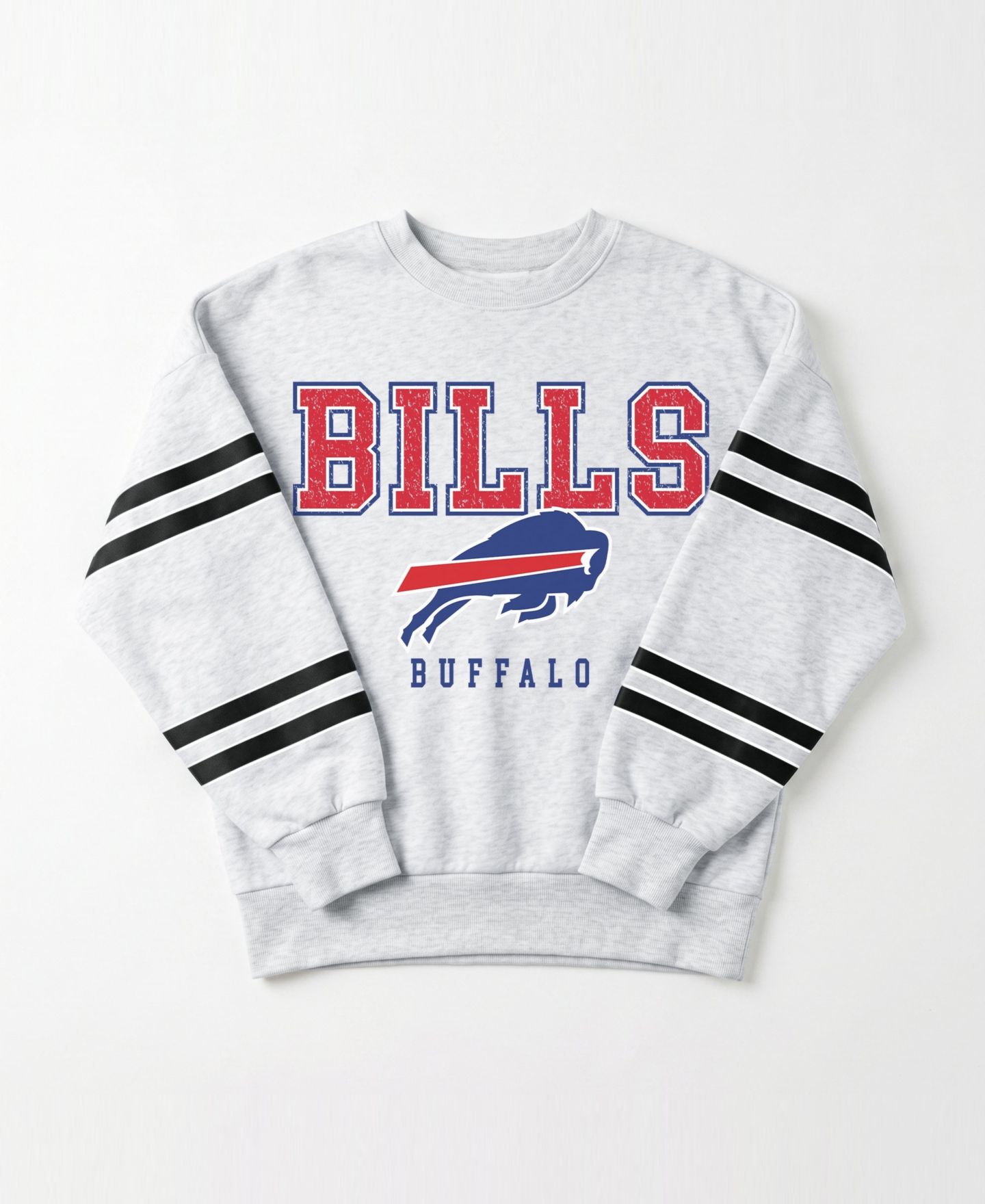 Женская толстовка Gameday Couture Ash Buffalo Bills Stadium Stripes Oversized Fleece — фото 6
