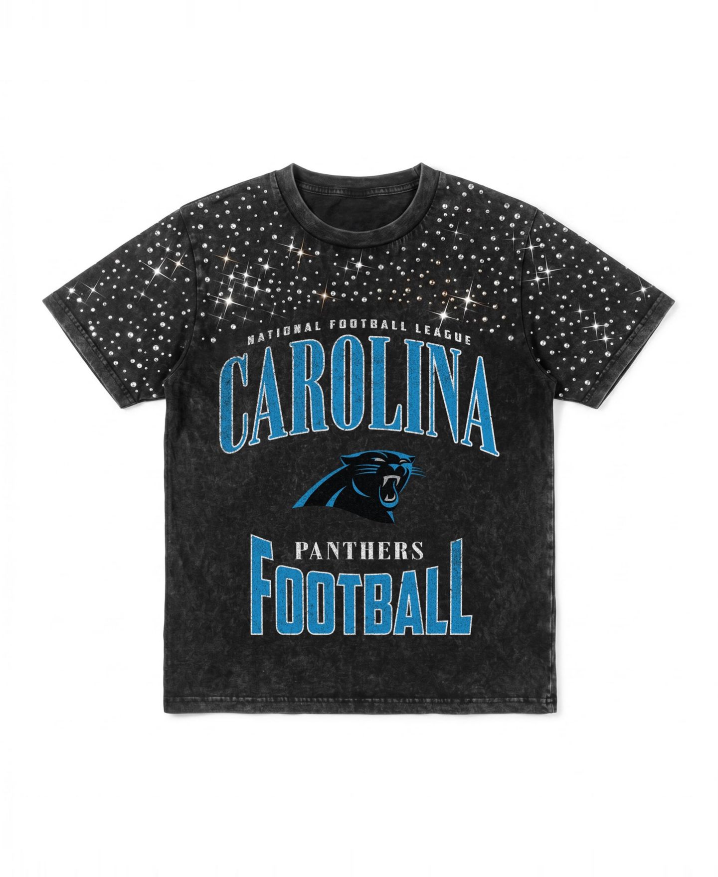 Женская футболка Gameday Couture Black Carolina Panthers In the Zone Washed Micro Rhinestone — фото 6