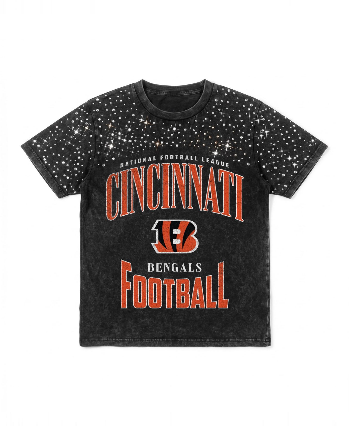 Женская футболка Gameday Couture Black Cincinnati Bengals In the Zone Washed Micro Rhinestone — фото 6