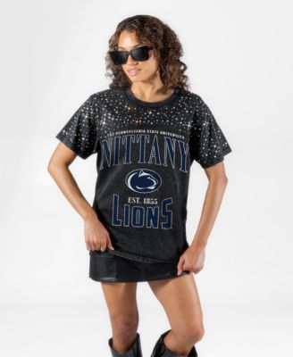 Women's Black Penn State Nittany Lions In the Zone Washed Micro Rhinestone T-Shirt