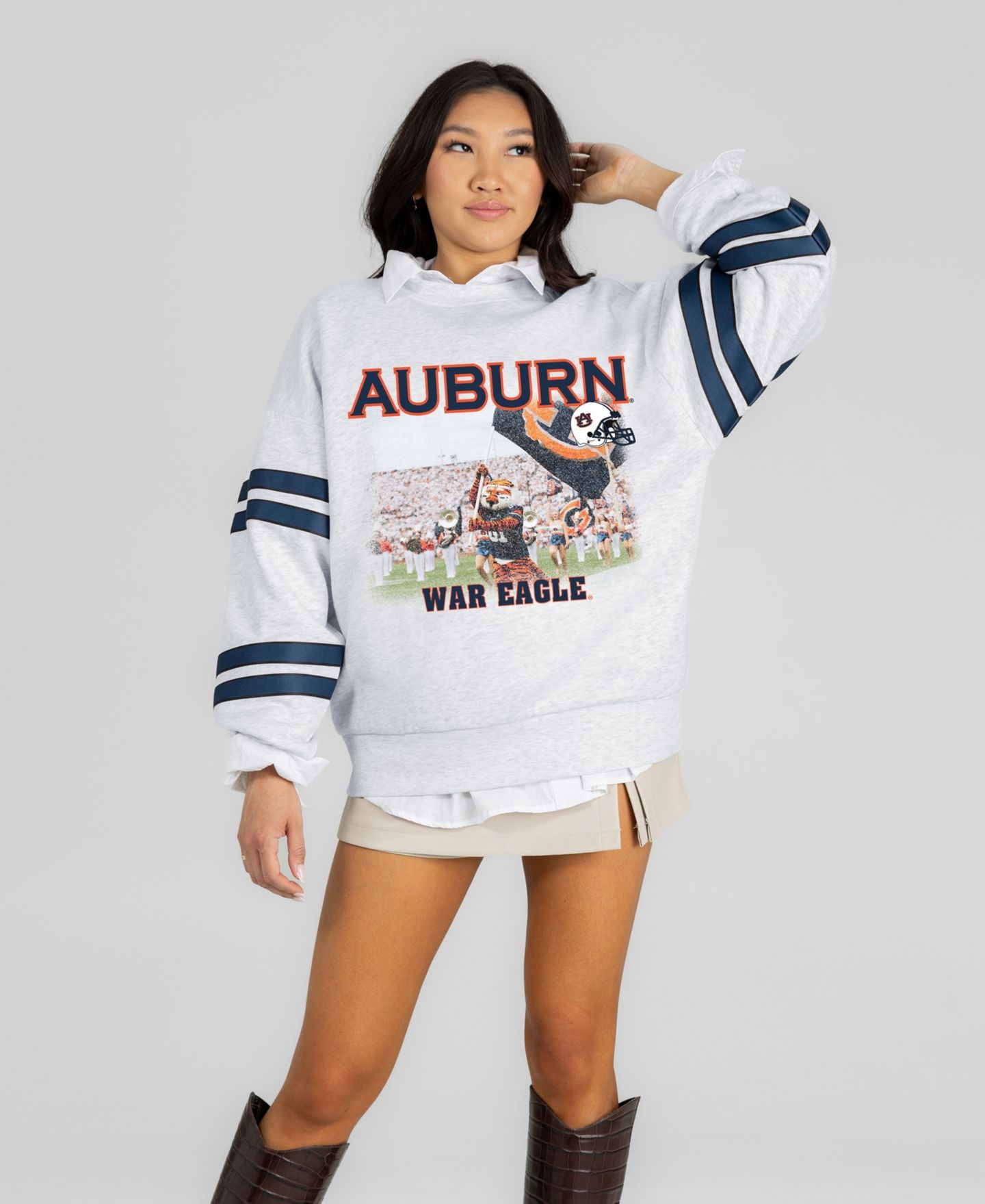 Женская толстовка Gameday Couture Ash Auburn Tigers Off the Grid Oversized Fleece — фото 5