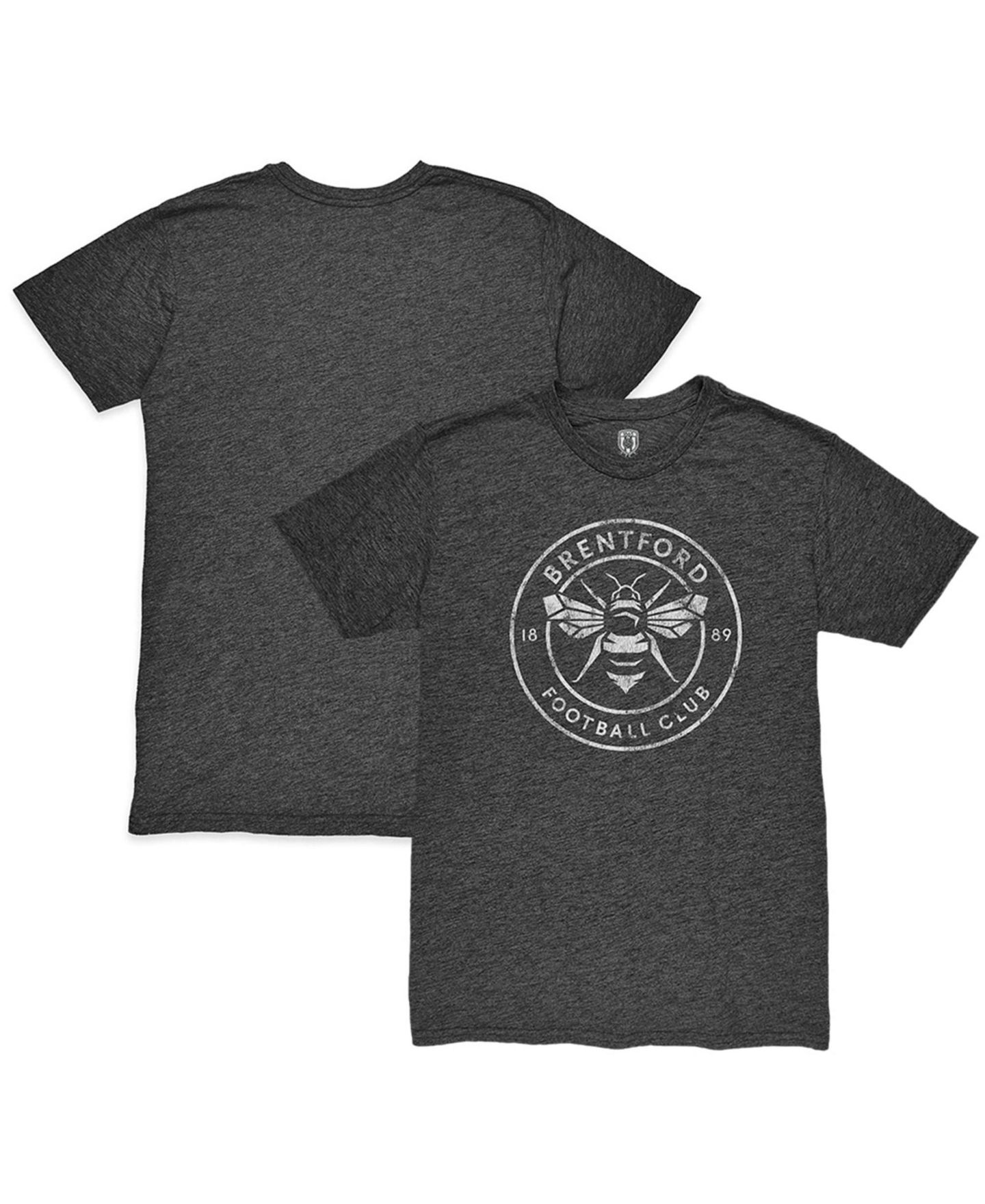 Мужская футболка 1863FC Heather Black Brentford FC Mono Crest Mock Twist Tri-Blend — фото 1