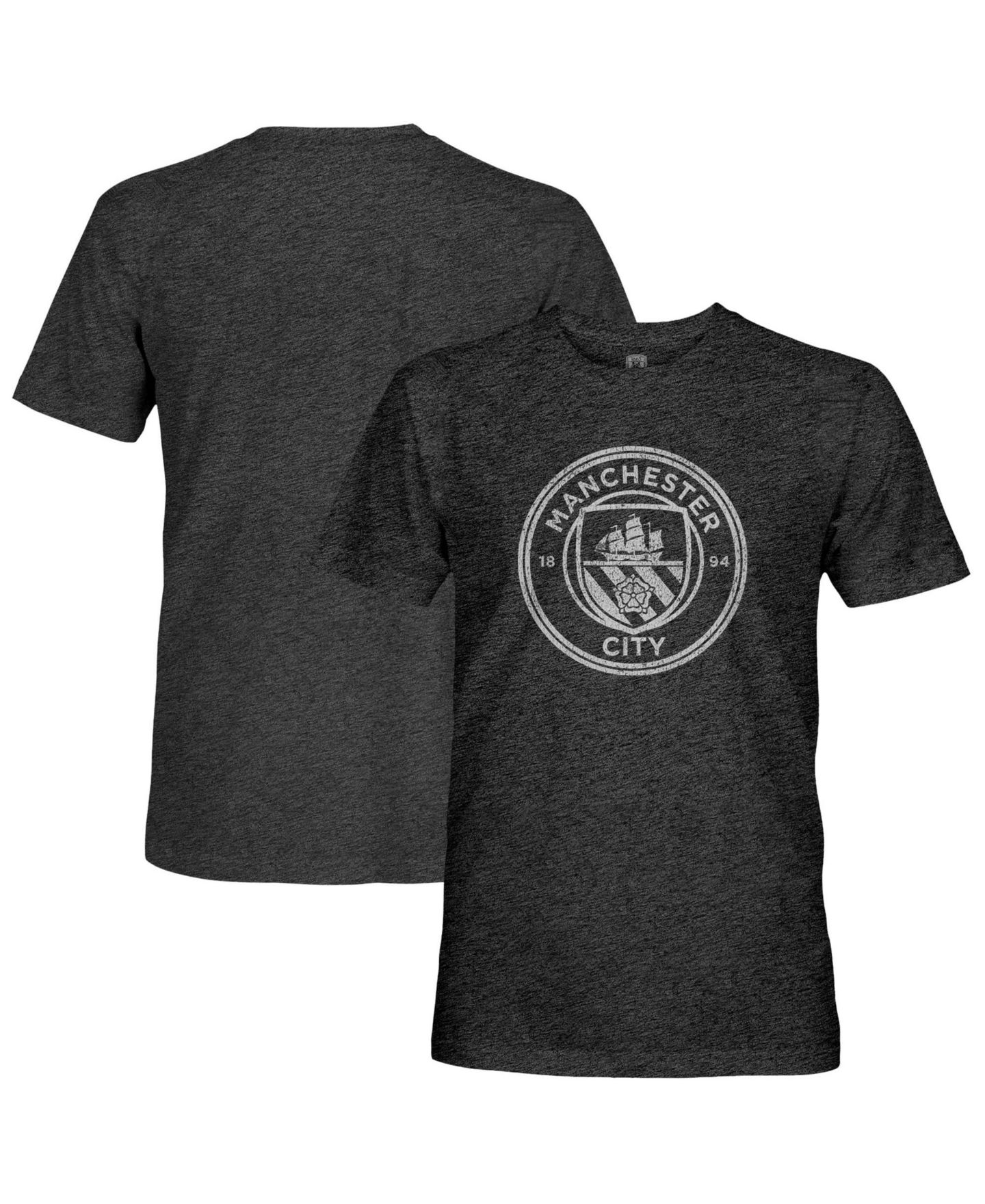 Мужская футболка 1863FC Heather Black Manchester City Mono Crest Twisted Tri-Blend Slub — фото 1