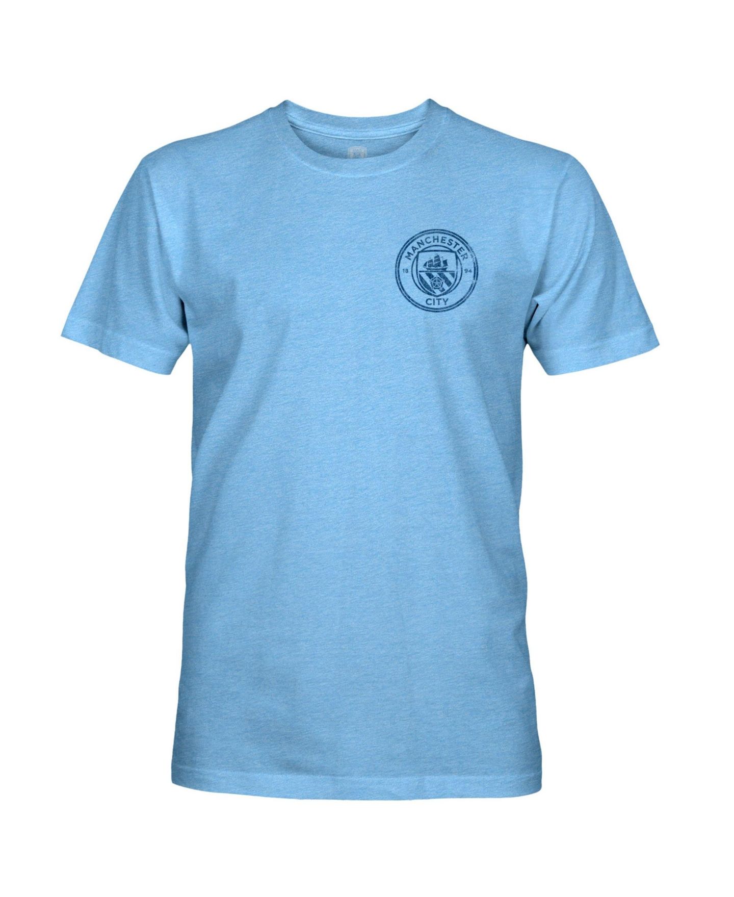 Мужская футболка 1863FC Sky Blue Manchester City Front Back Text Twisted Tri-Blend Slub — фото 2
