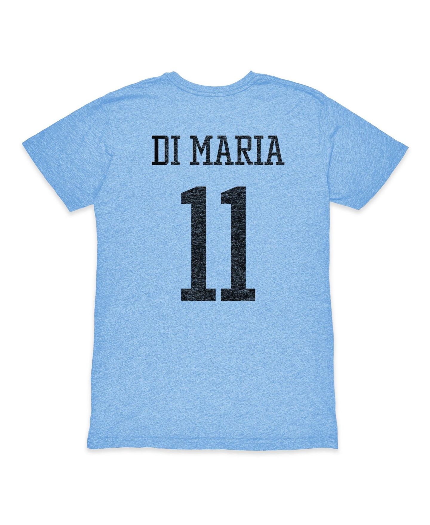 Мужская футболка 1863FC Angel Di Maria Light Blue Argentina National Team Retro Player Tri-Blend — фото 3