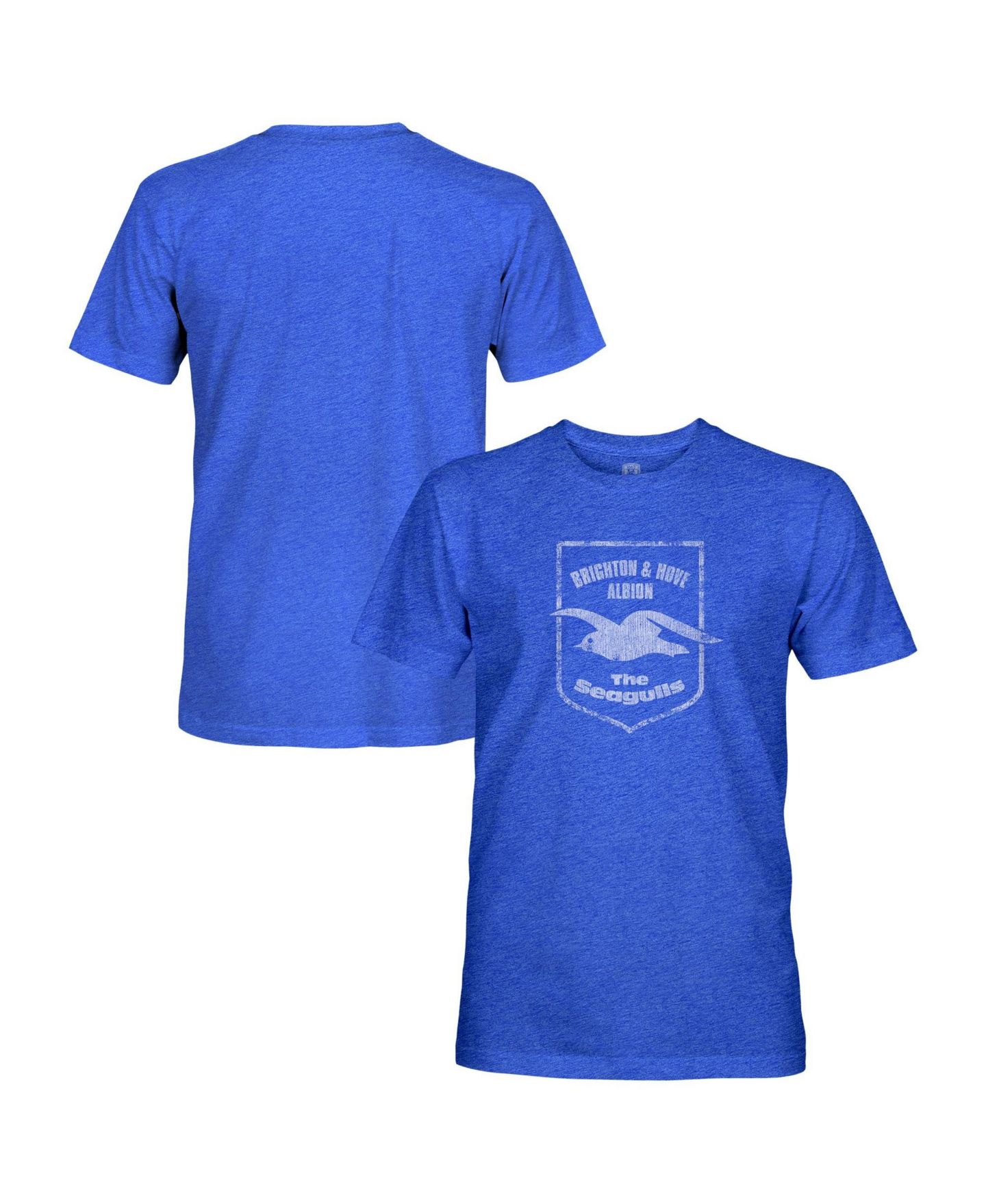 Мужская футболка 1863FC Blue Brighton and Hove Albion Retro Monochrome Badge Vintage Tri-Blend — фото 1