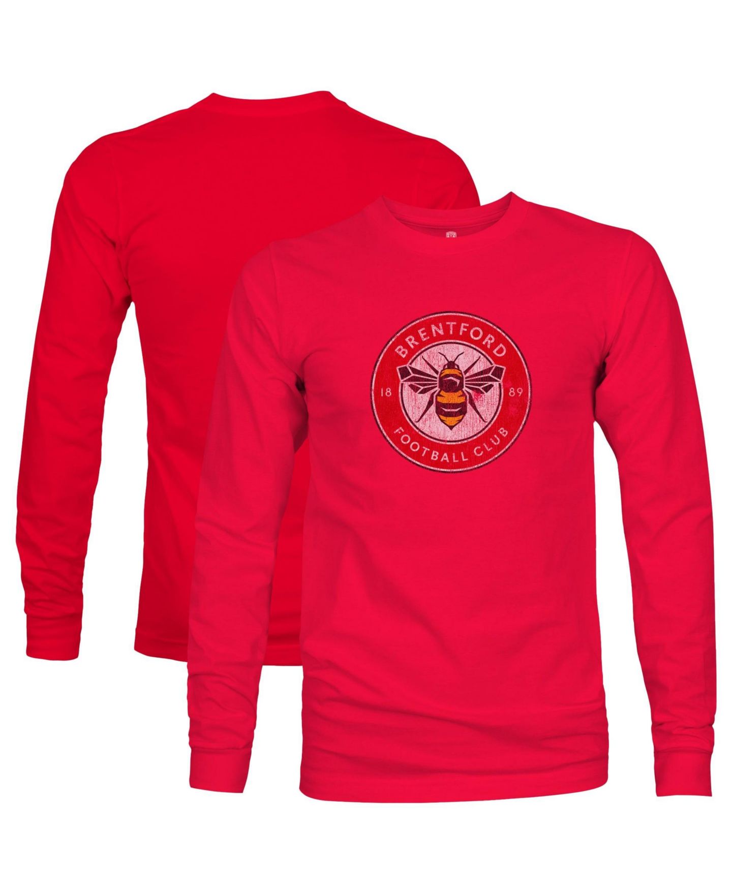 Мужская футболка 1863FC Red Brentford FC Color Badge Long-Sleeve — фото 1