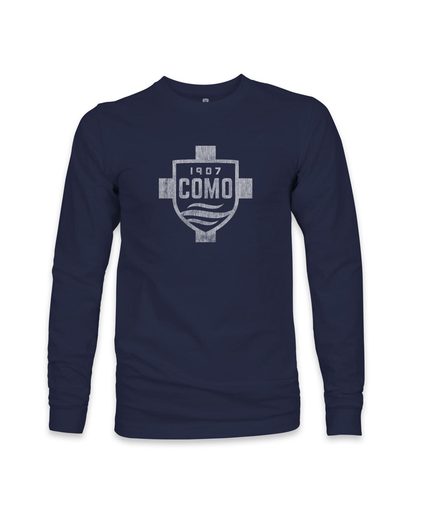 Мужская футболка 1863FC Navy Como 1907 Mono Badge Long-Sleeve — фото 2