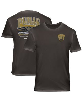 Men's Gray Pumas Wordmark Cotton T-Shirt