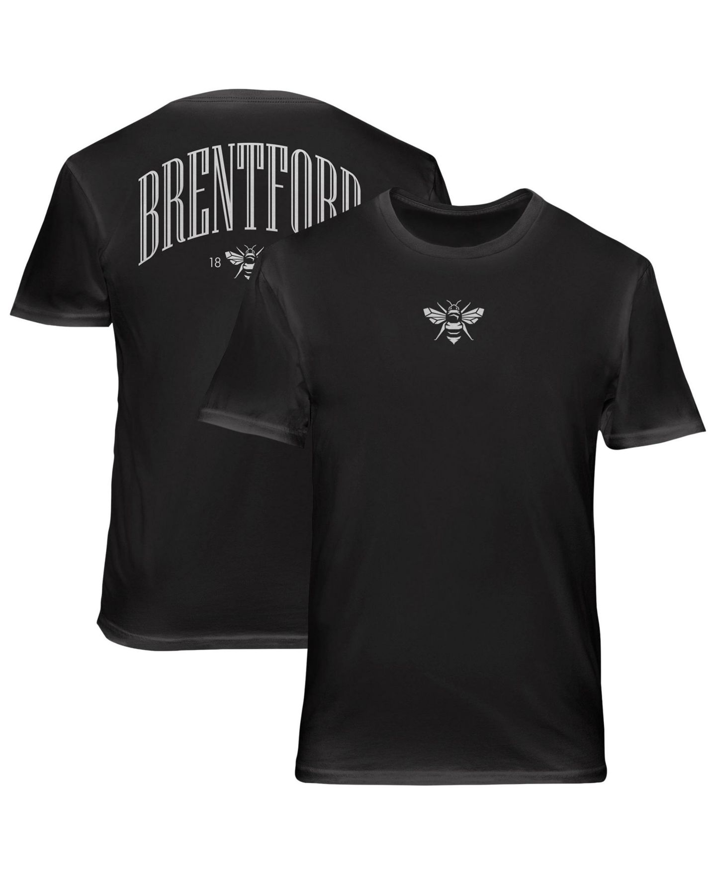 Мужская футболка 1863FC Black Brentford FC Back Wordmark Soft Wash — фото 1