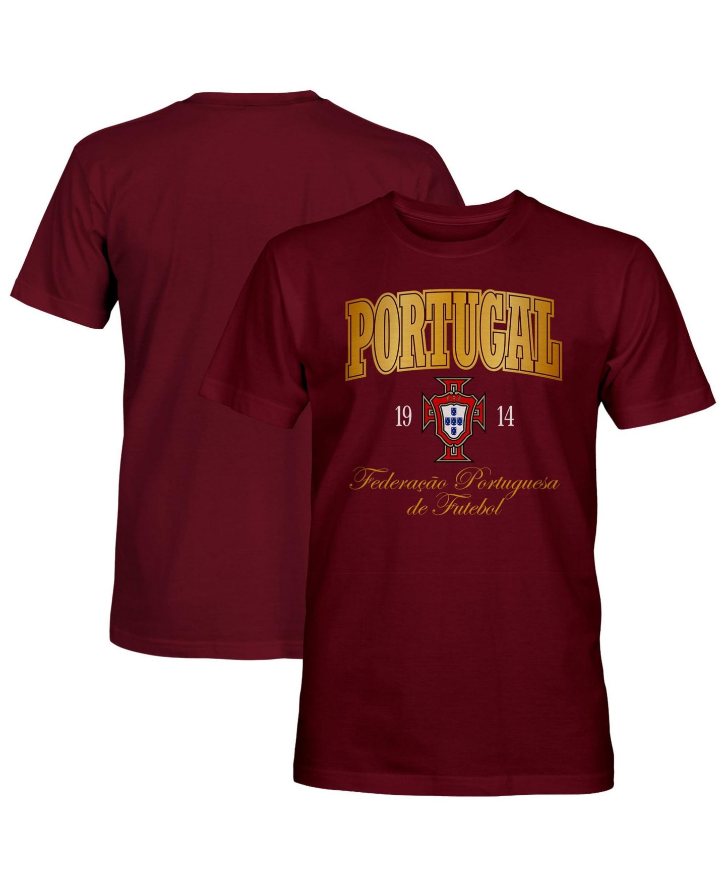 Мужская футболка 1863FC Maroon Portugal National Team Gradient Wordmark — фото 1