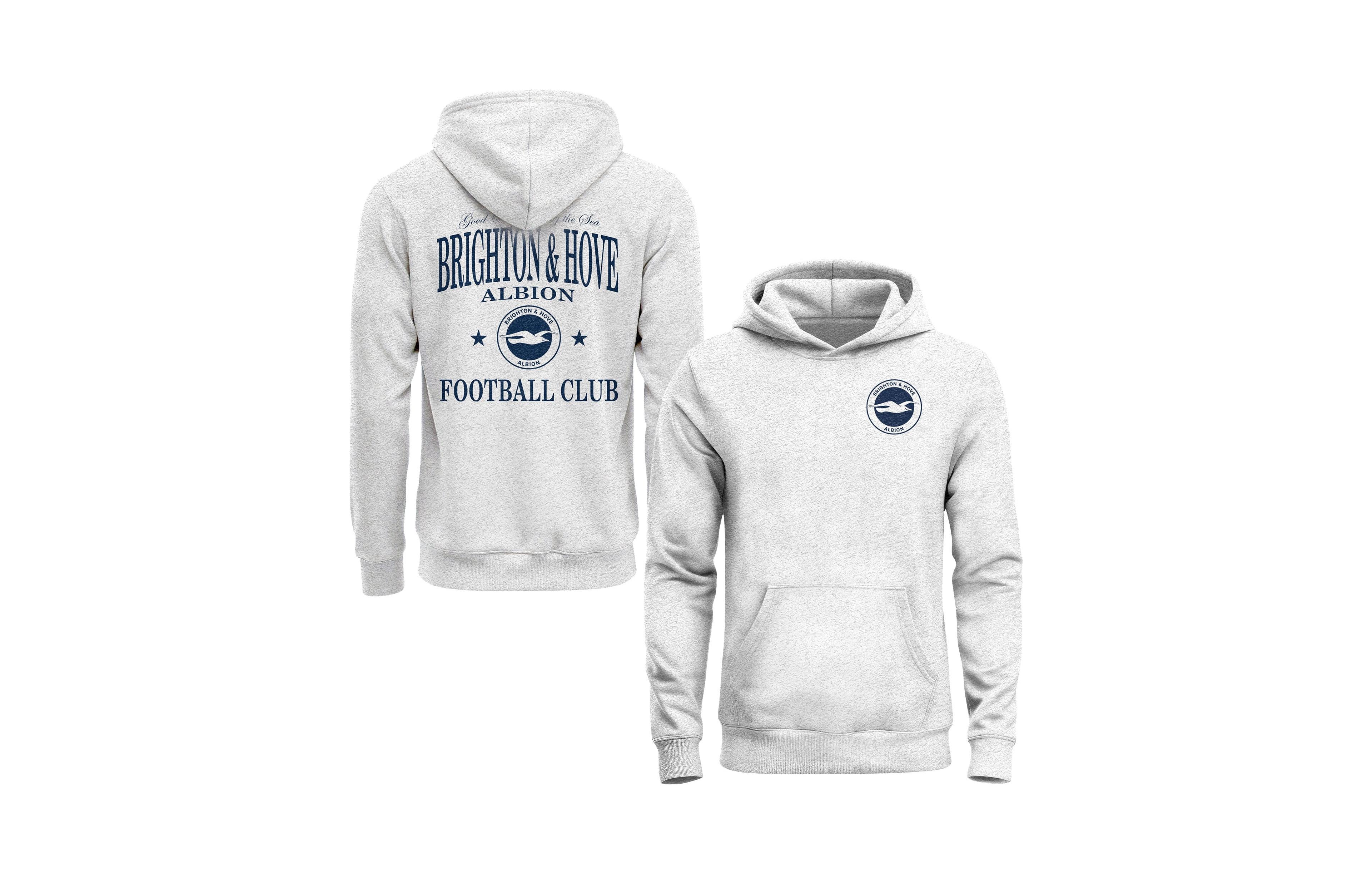 1863FC Men's Cream Brighton and Hove Albion Legacy Arched Wordmark Hoodie
