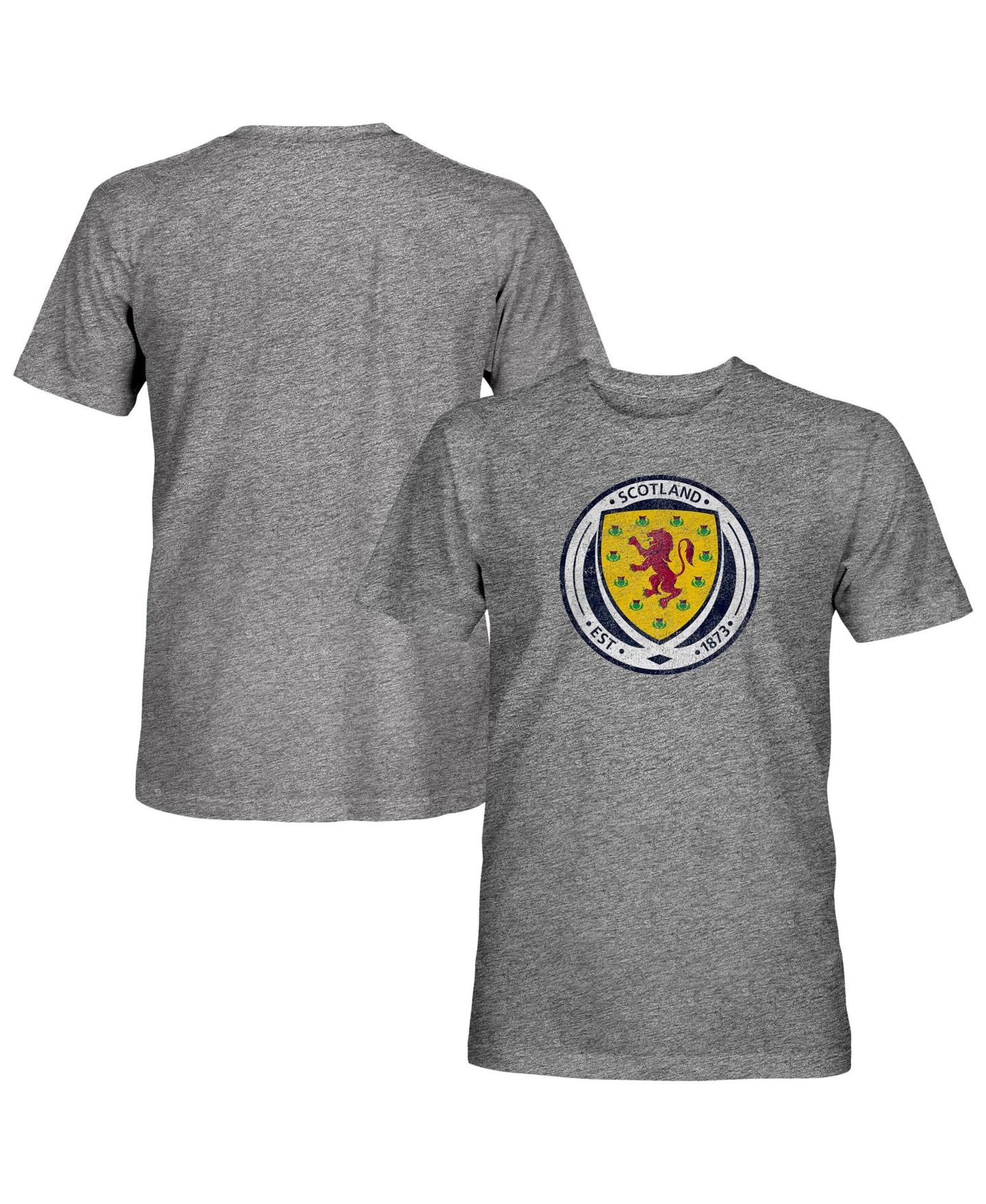 Мужская футболка 1863FC Gray Scotland National Team Left Chest Badge Vintage Tri-Blend — фото 1