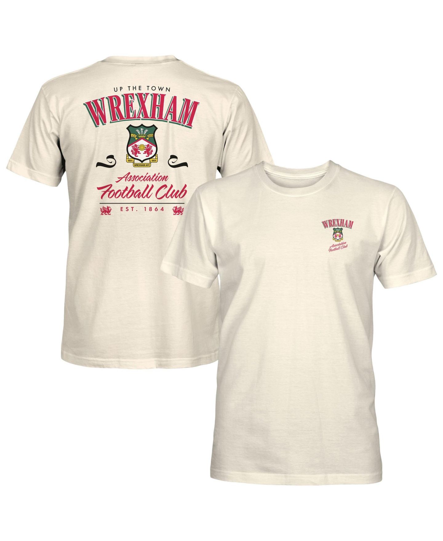Мужская футболка 1863FC Cream Wrexham Let's Go Team — фото 1