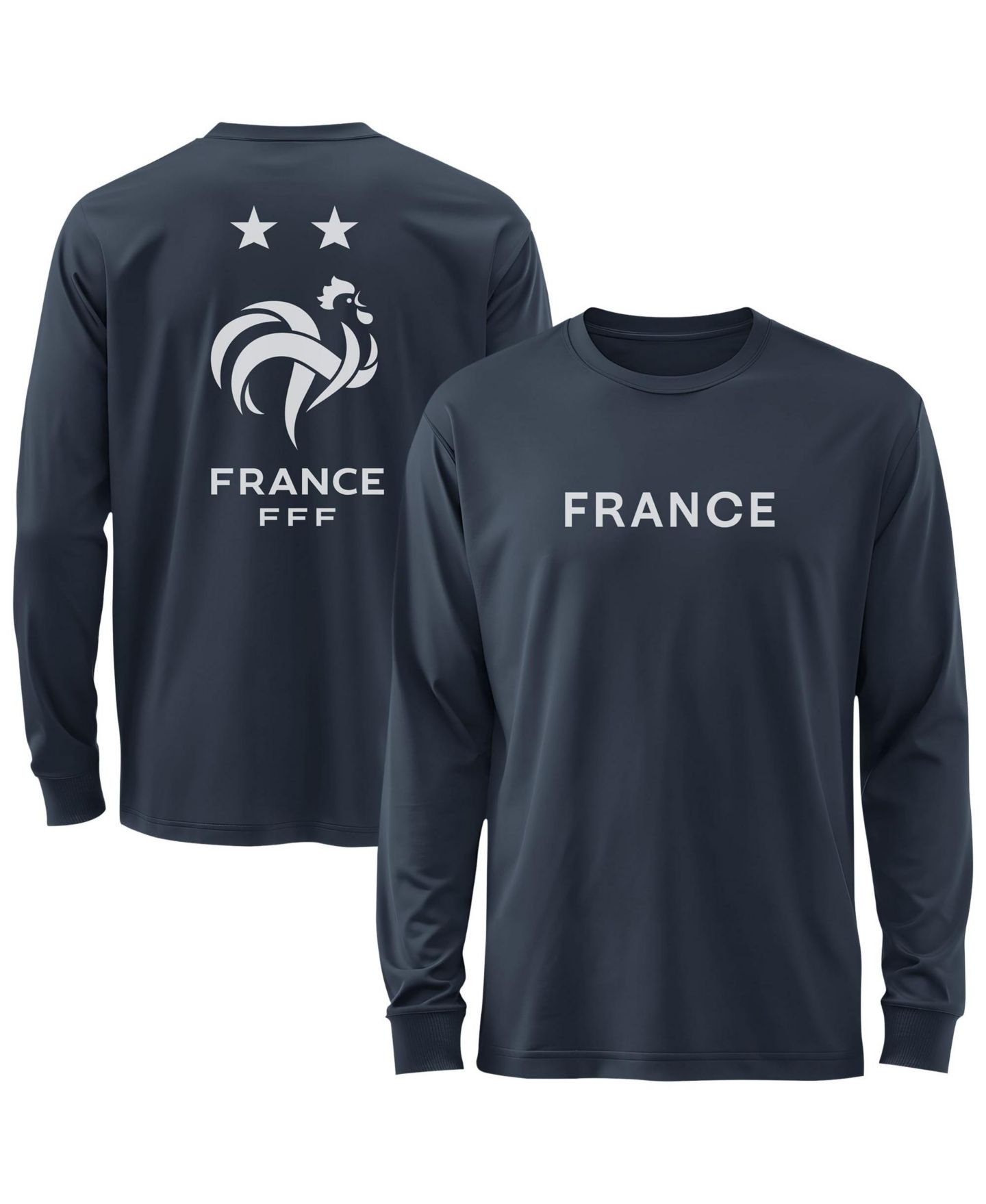 Мужская футболка 1863FC Navy France National Team Mono Badge Wordmark Long-Sleeve — фото 1