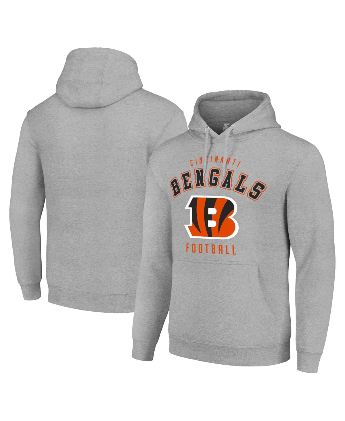 Starter Men's and Women's Heather Gray Cincinnati Bengals Logo Pullover Hoodie - Heather Gray