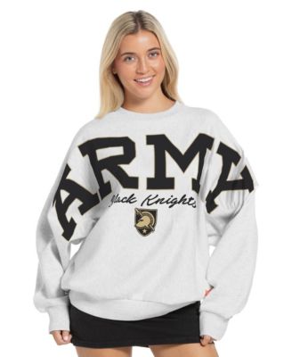 Women's Heather Gray Army Black Knights Flannigan Oversized Fleece Sweatshirt