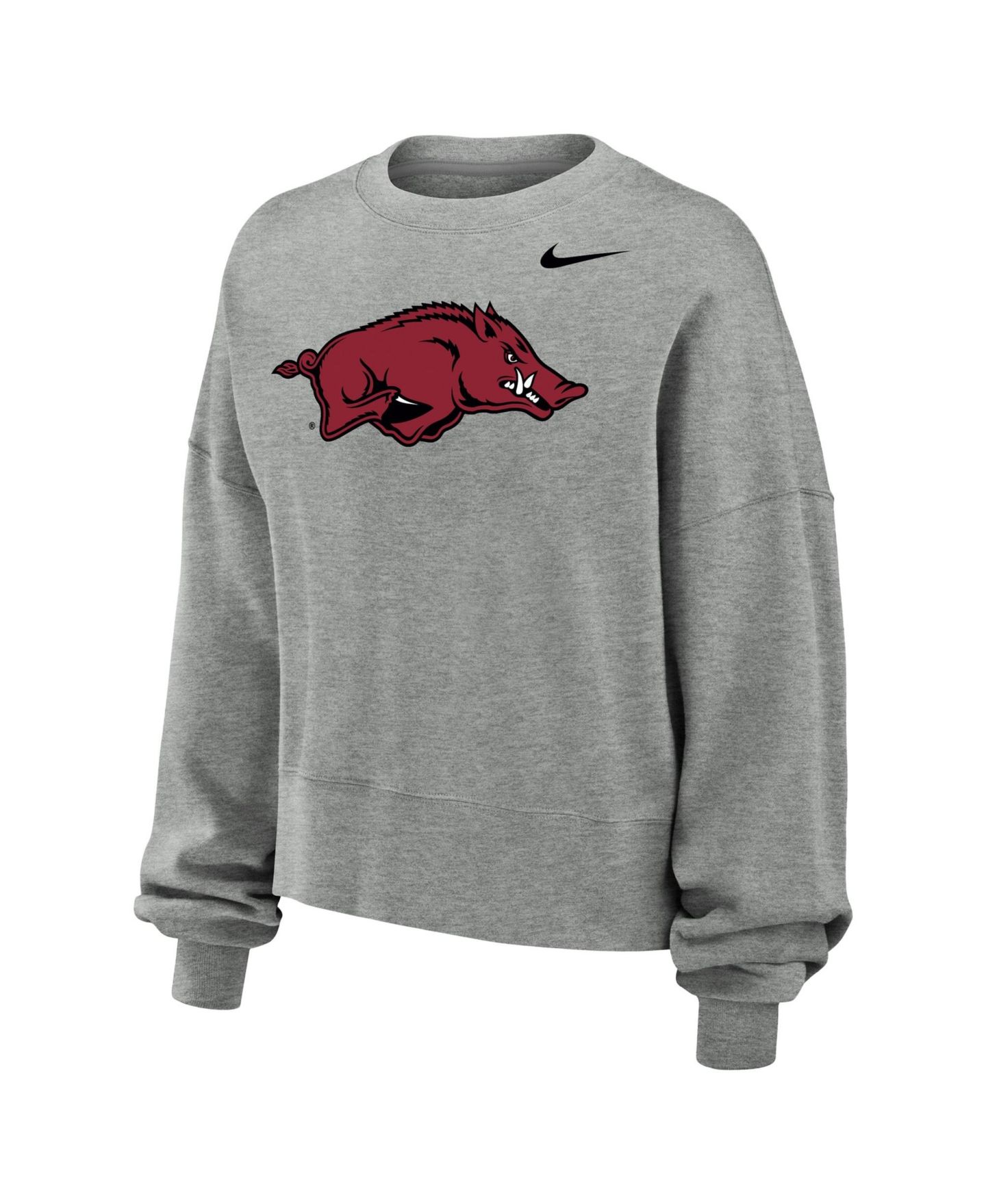 Женская толстовка Nike Heather Gray Arkansas Razorbacks Phoenix Fleece Pullover — фото 2