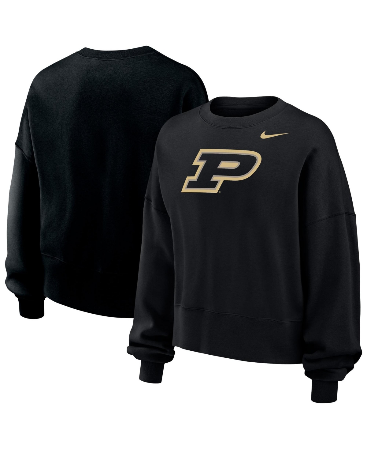 Nike Women's Black Purdue Boilermakers Phoenix Fleece Pullover Sweatshirt - Black