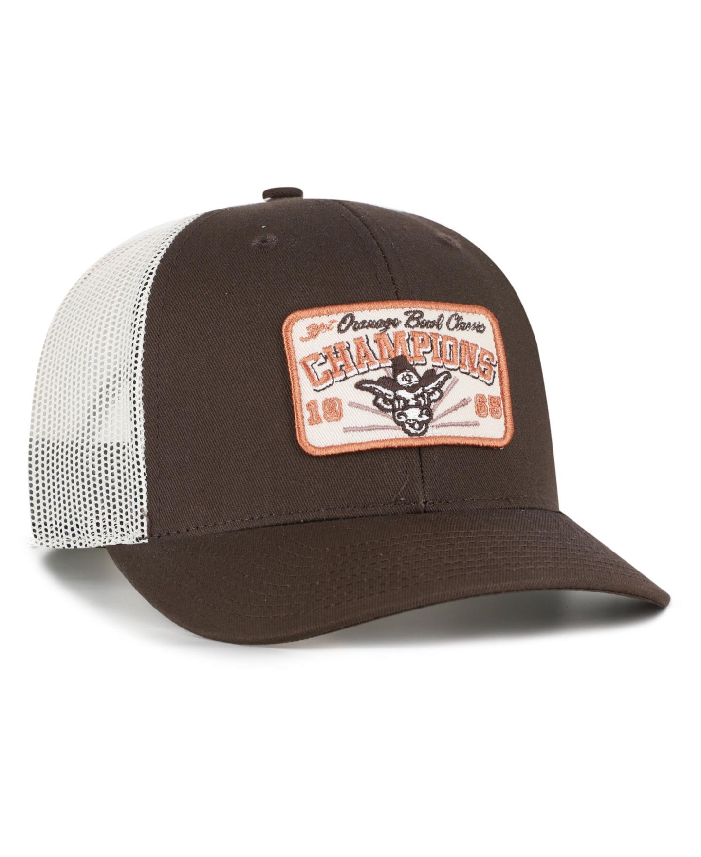 Мужская кепка '47 Brand Brown Texas Longhorns Orange Bowl Champions Scored Trucker Adjustable Hat — фото 2