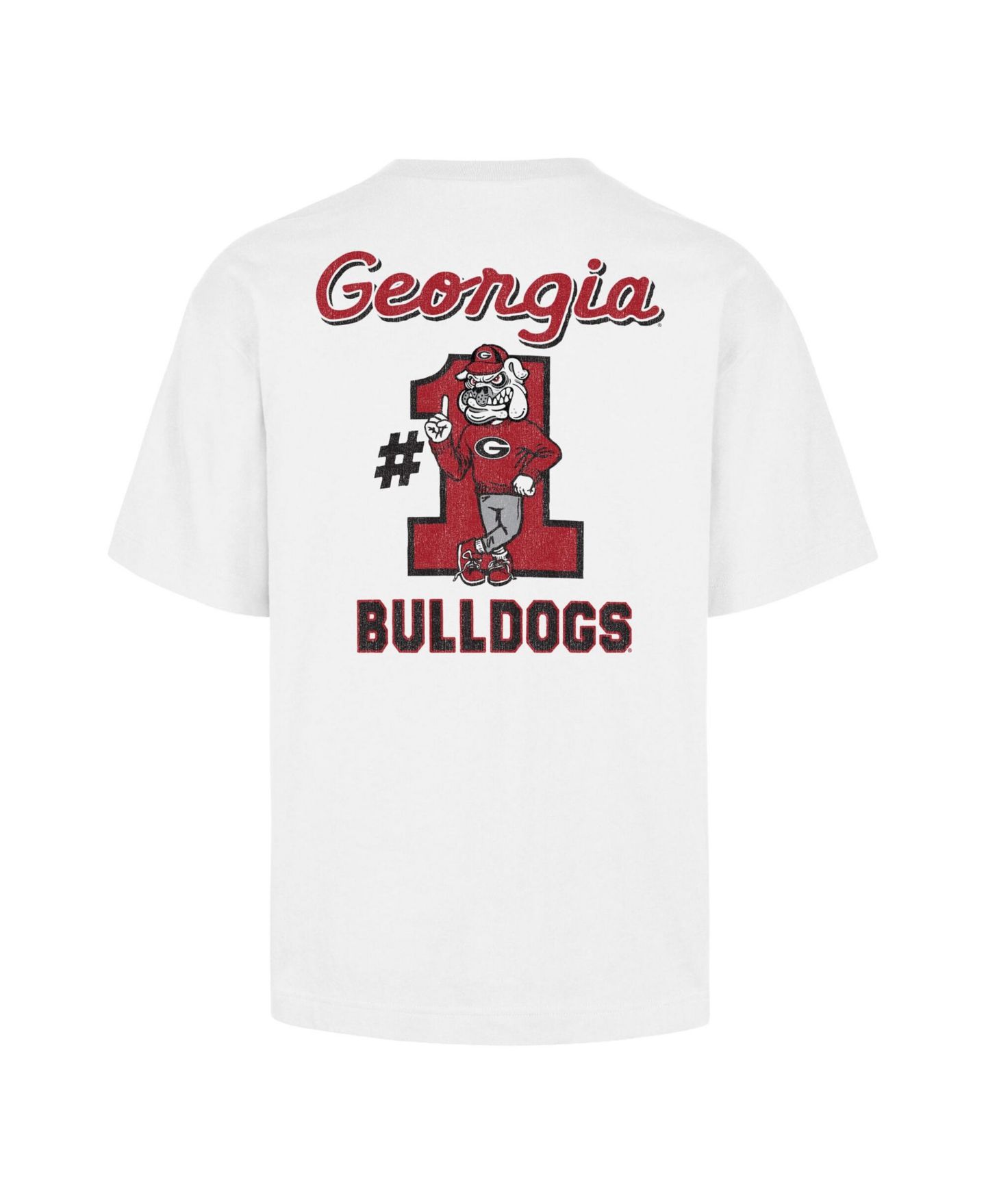 Мужская футболка '47 Brand White Georgia Bulldogs 1 Mascot Foundation — фото 3