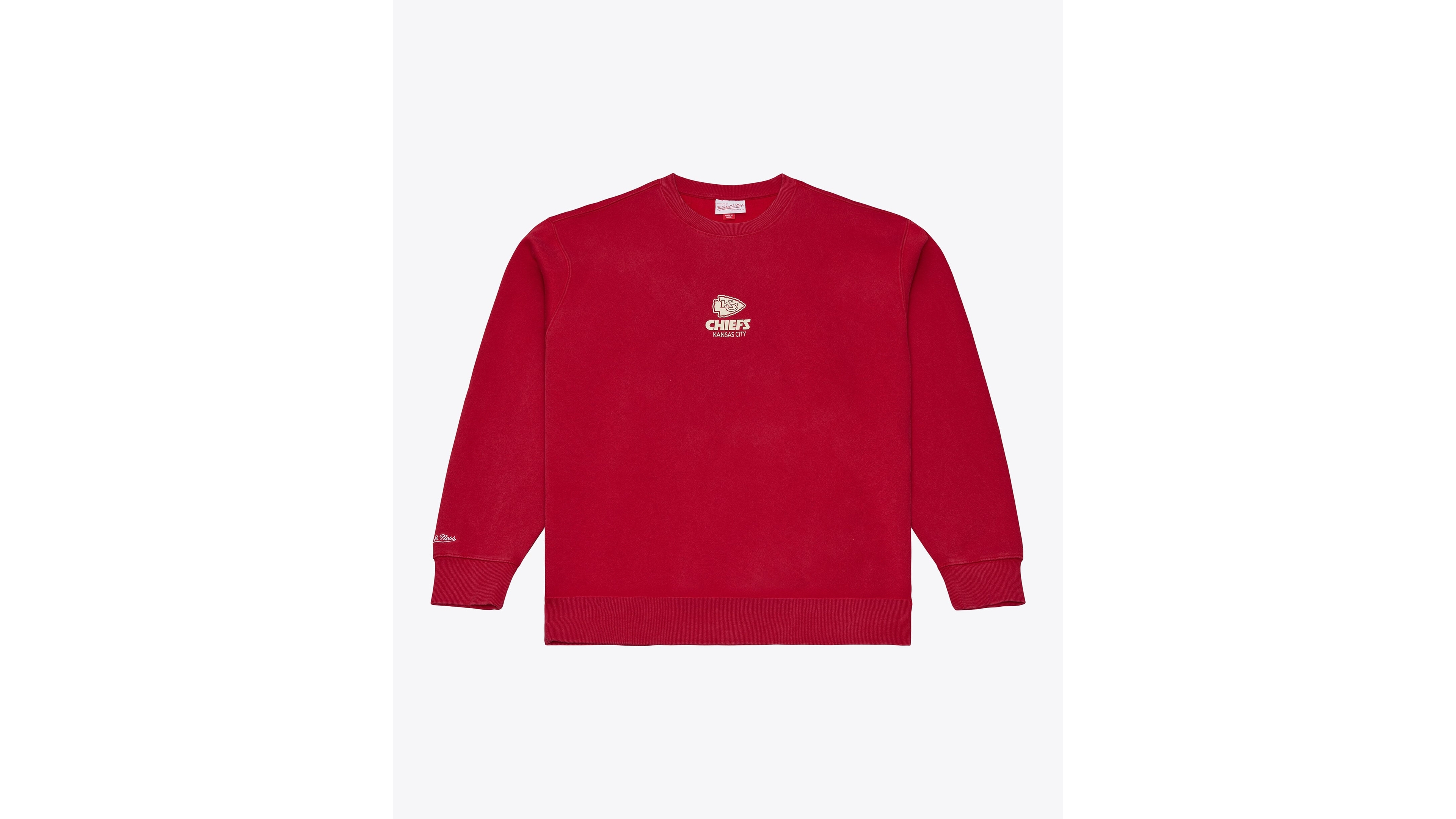 Mitchell & Ness Men's Red Kansas City Chiefs Core Essentials Micro Logo Fleece Sweatshirt