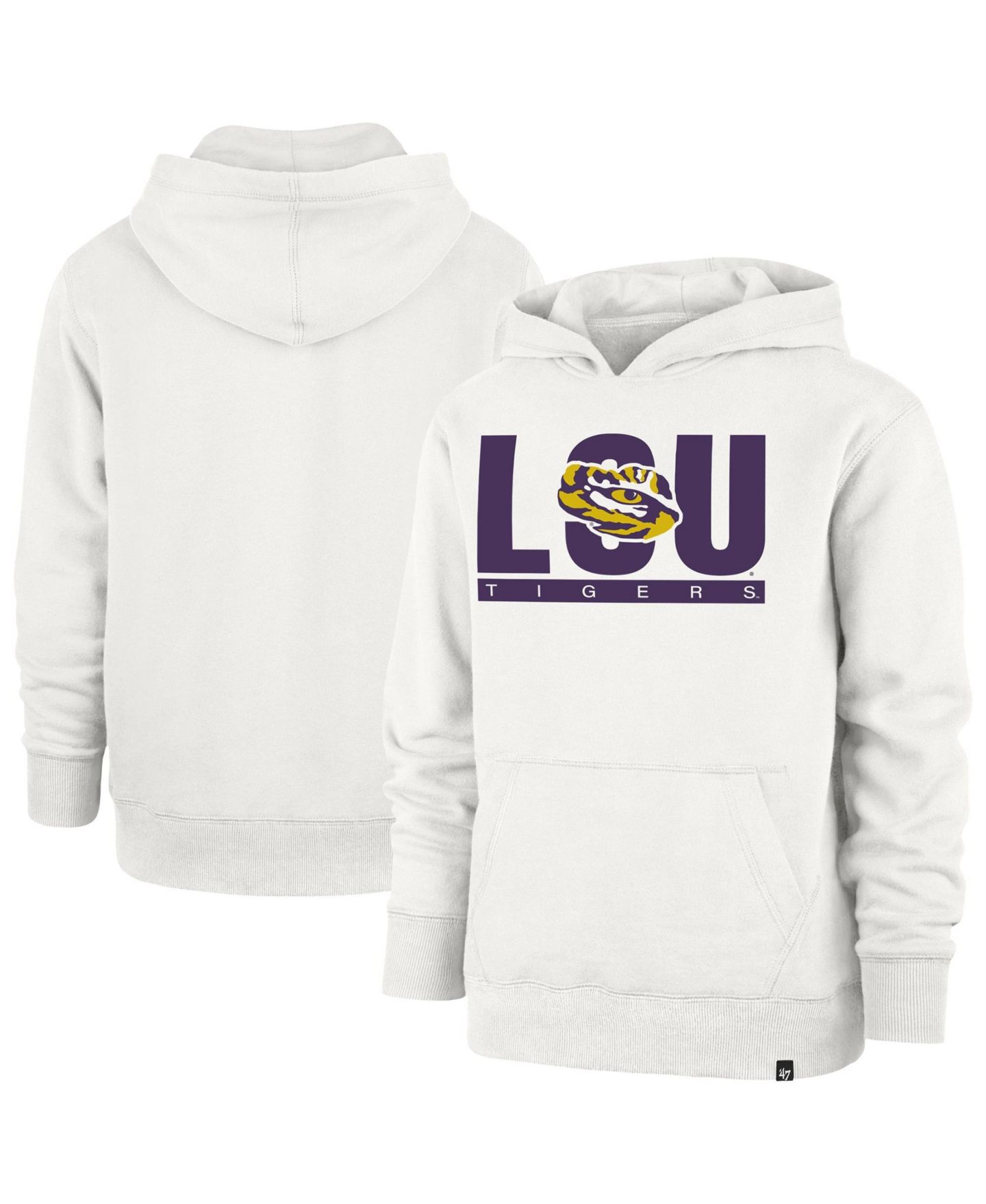 Детское худи '47 Brand Cream LSU Tigers Block Text Pullover — фото 1