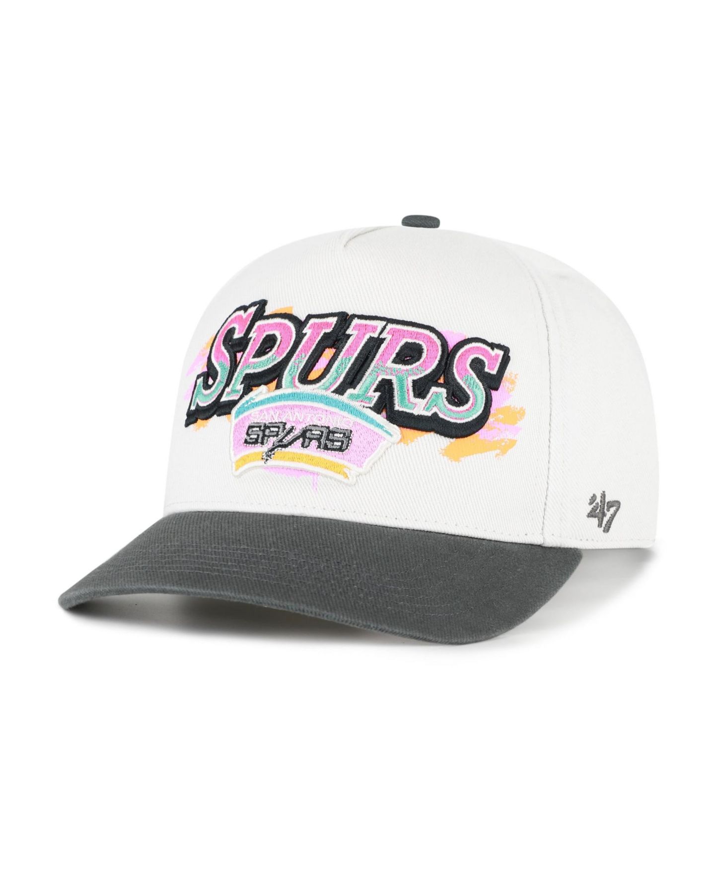 Мужская кепка '47 Brand Cream/Black San Antonio Spurs City Paint Hitch Adjustable Hat — фото 1