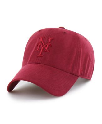 Men's and Women's Red New York Mets Fall Feelings Ballpark Suede Clean Up Hat