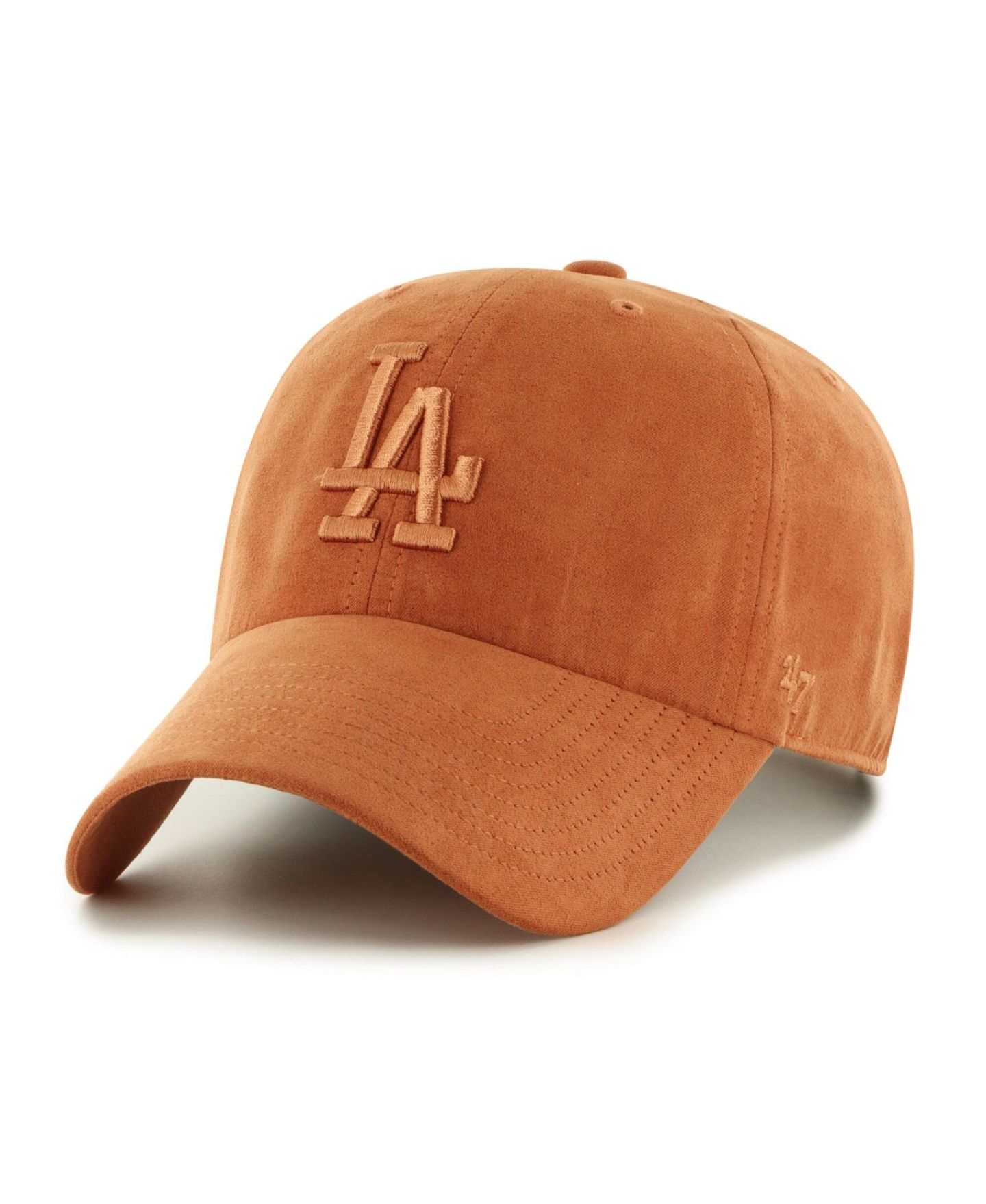 Головной убор '47 Brand Orange Los Angeles Dodgers Fall Feelings Ballpark Suede Clean Up Hat — фото 1