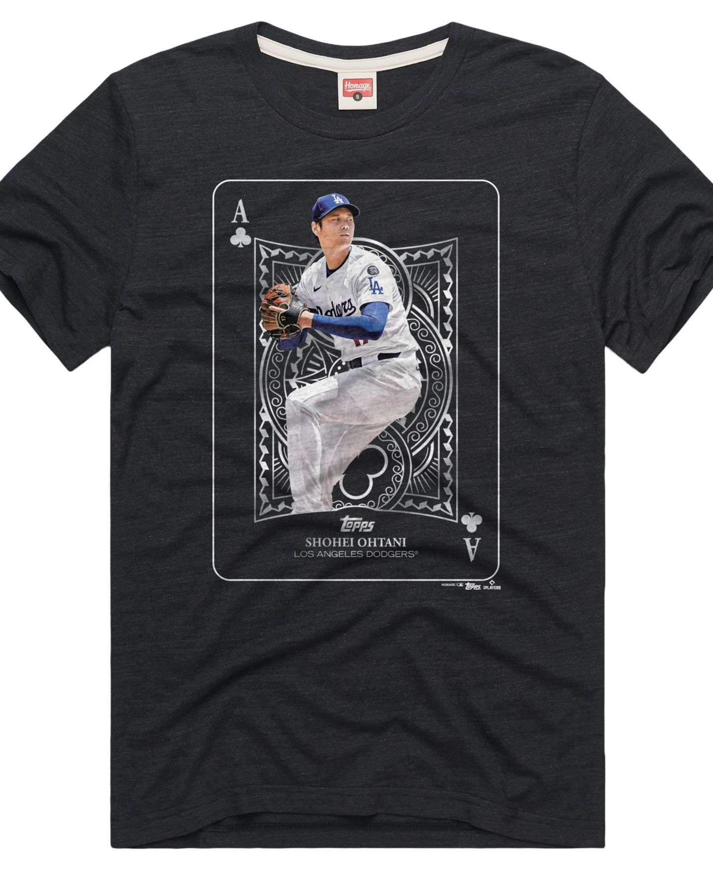 Мужская футболка Homage Shohei Ohtani Charcoal Los Angeles Dodgers All Aces Graphic — фото 1