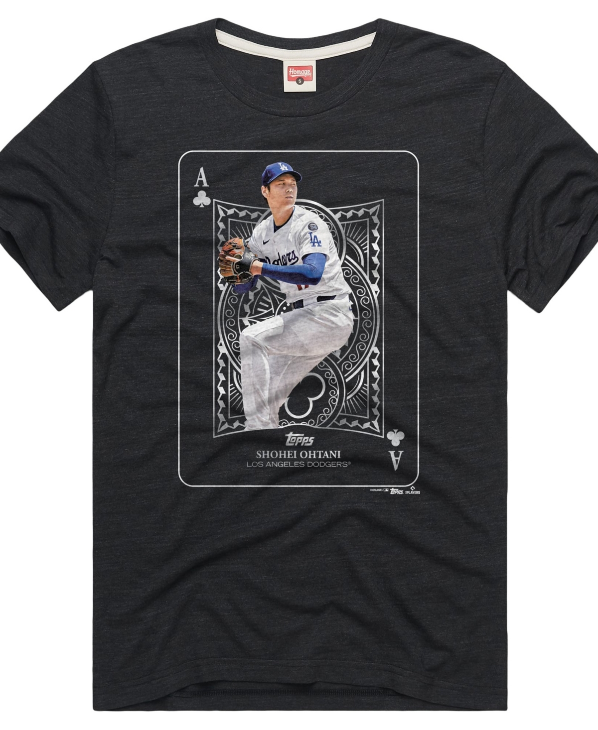 Homage Men's Shohei Ohtani Charcoal Los Angeles Dodgers All Aces Graphic T-Shirt - Charcoal