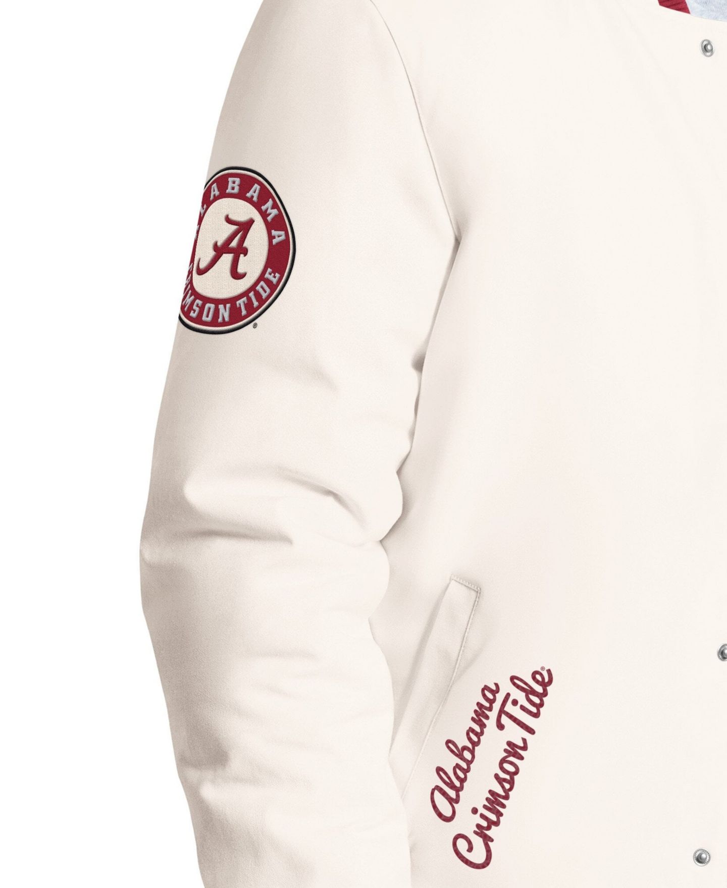Мужская куртка Starter White Alabama Crimson Tide Spectator Varsity Full Snap — фото 4