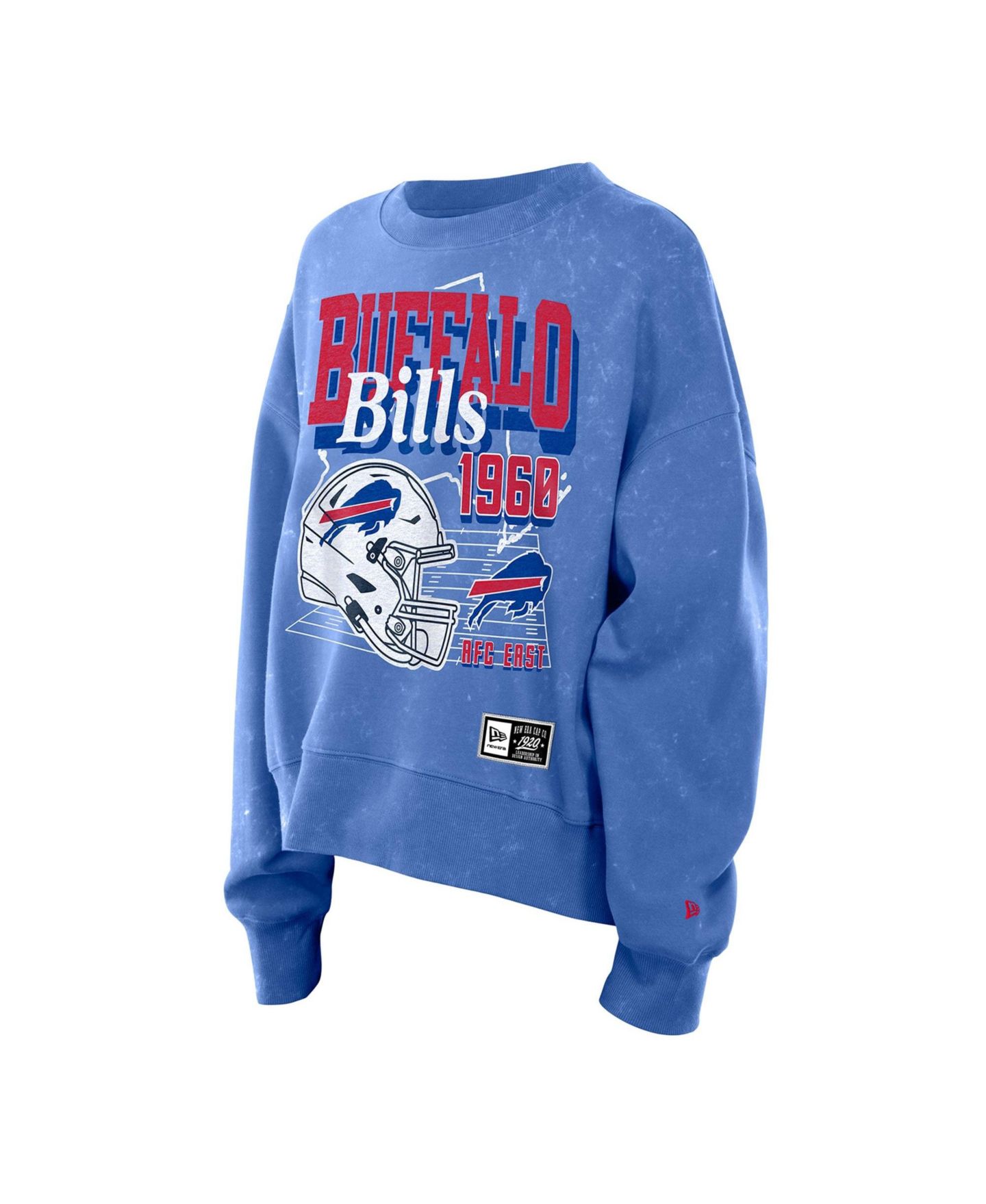 Женская толстовка New Era Royal Buffalo Bills Throwback Mineral Wash Boxy Fleece Crewneck — фото 3